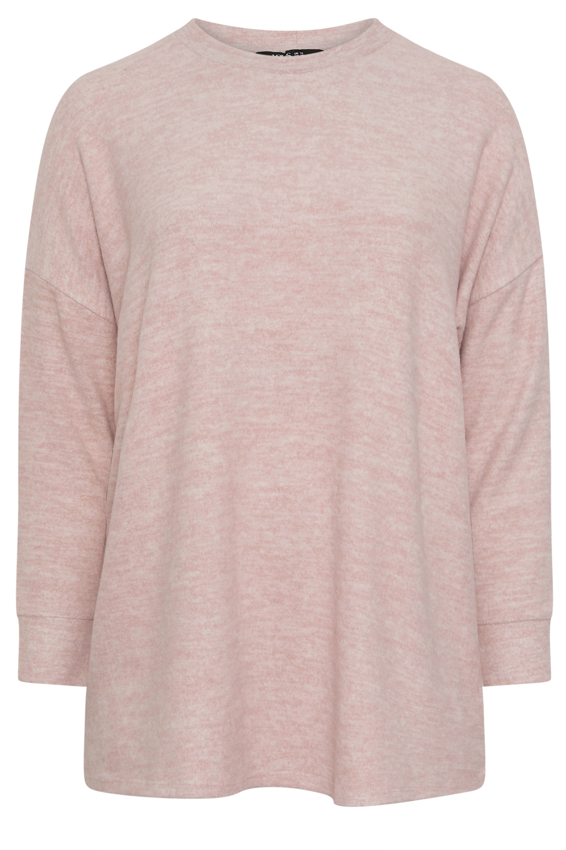 YOURS Plus Size Light Pink Soft Touch Jumper | Yours Clothing 5