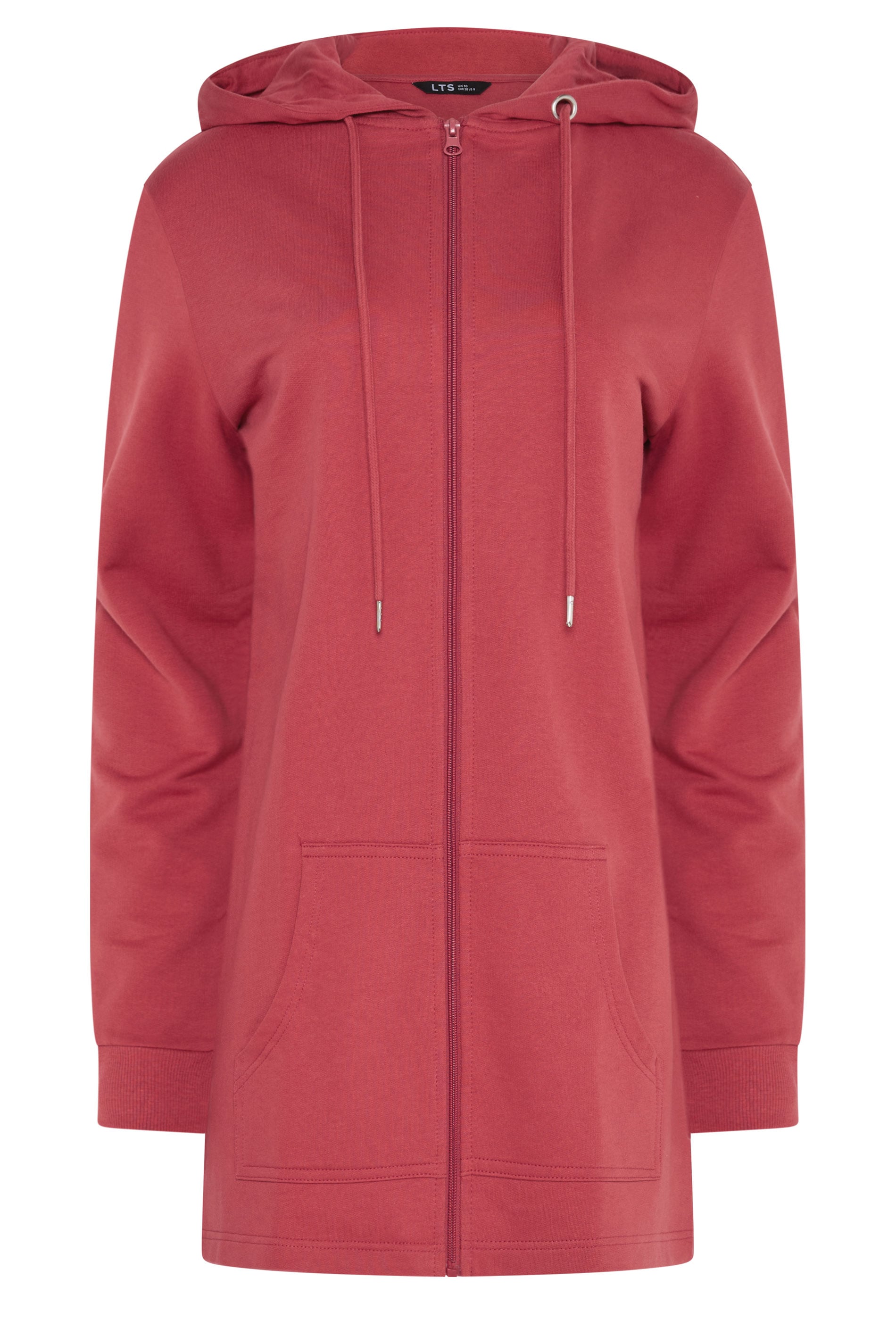 LTS Tall Women's Red Cotton Longline Zip Hoodie | Long Tall Sally 5