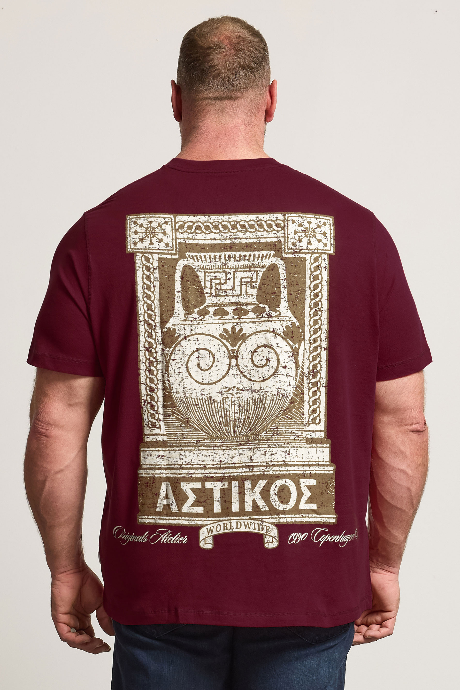 JACK & JONES Big & Tall Red Back Print T-Shirt | BadRhino 2