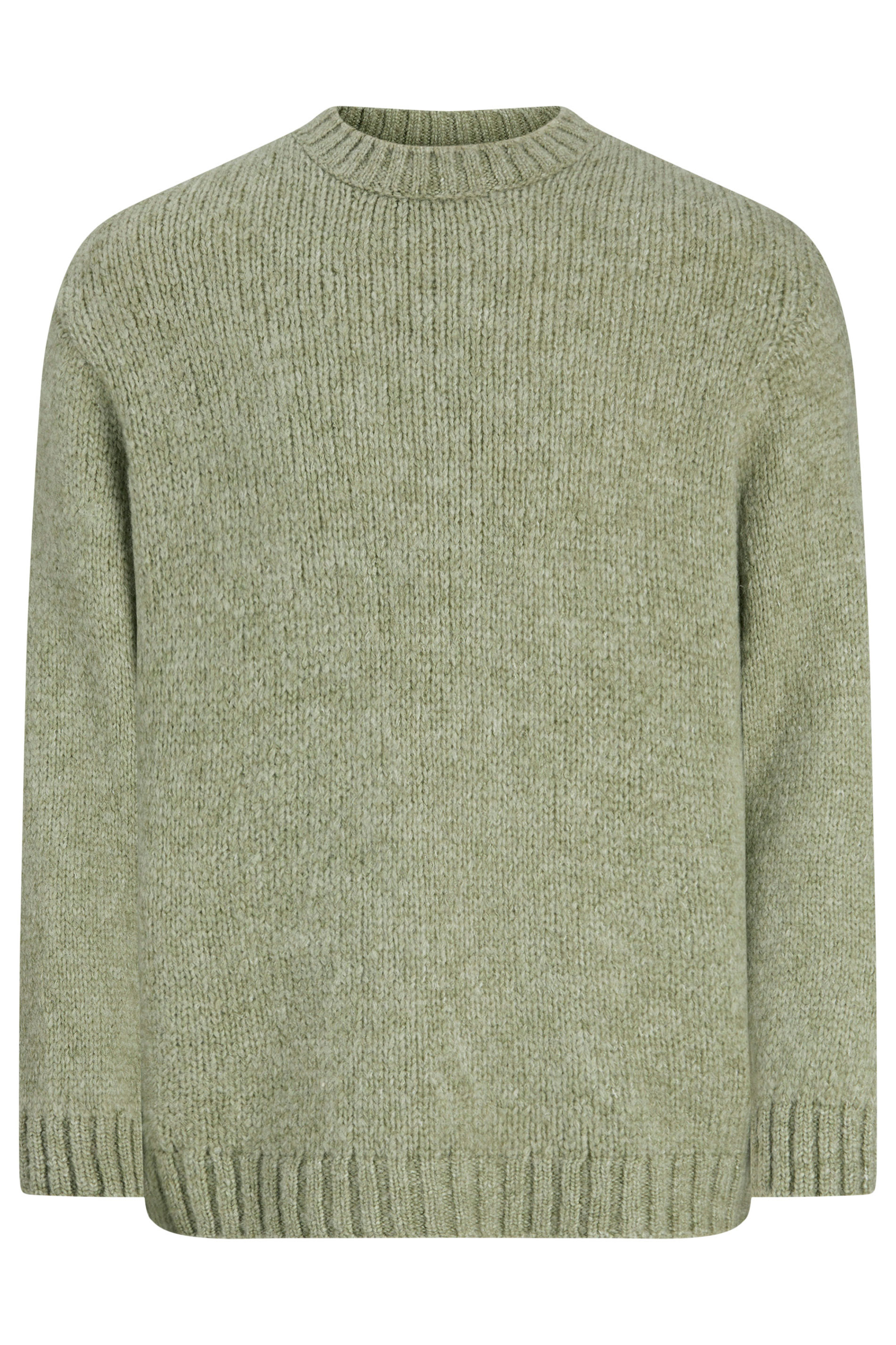 JACK & JONES Big & Tall Seagrass Green Crew Neck Knit Jumper | BadRhino 2