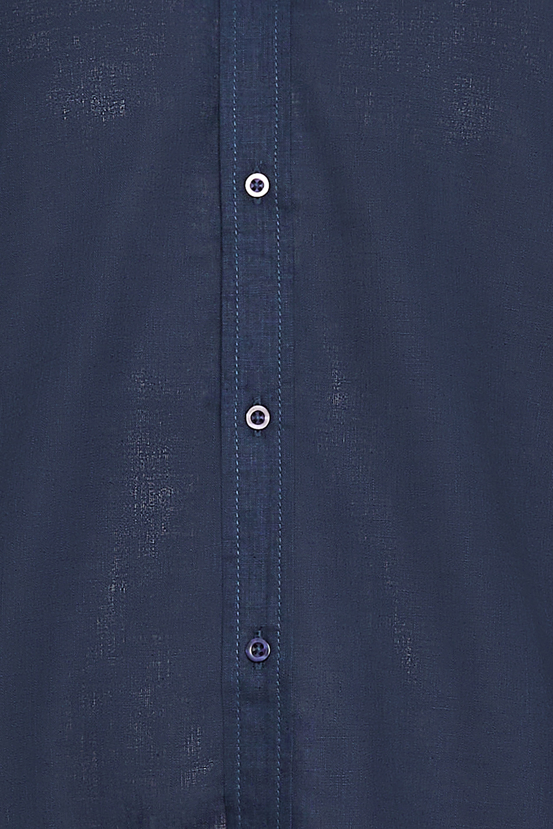 BadRhino Navy Blue Long Sleeve Linen Shirt | BadRhino 2
