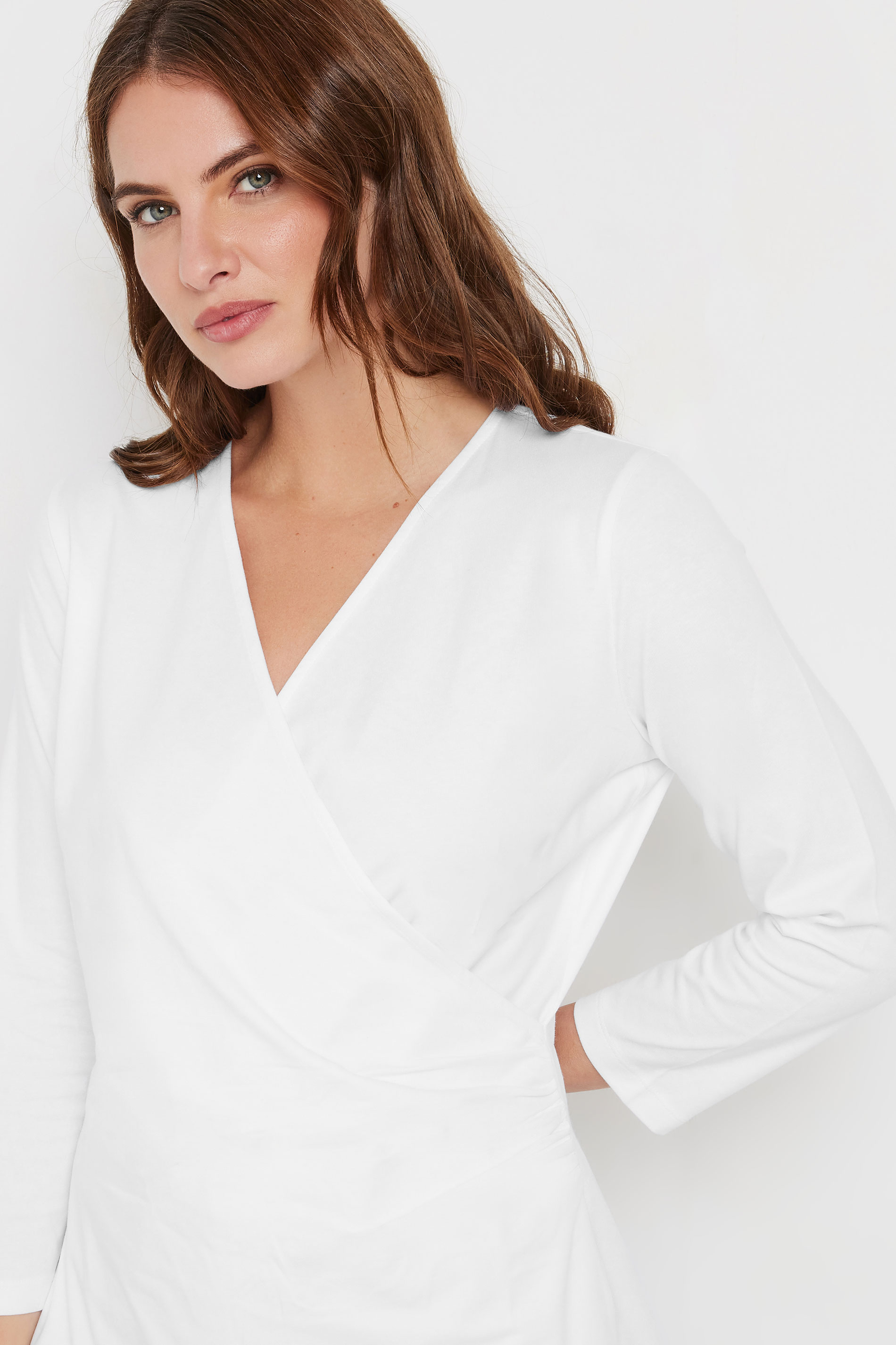 M&Co Navy Blue Long Sleeve Wrap Top | M&Co 4