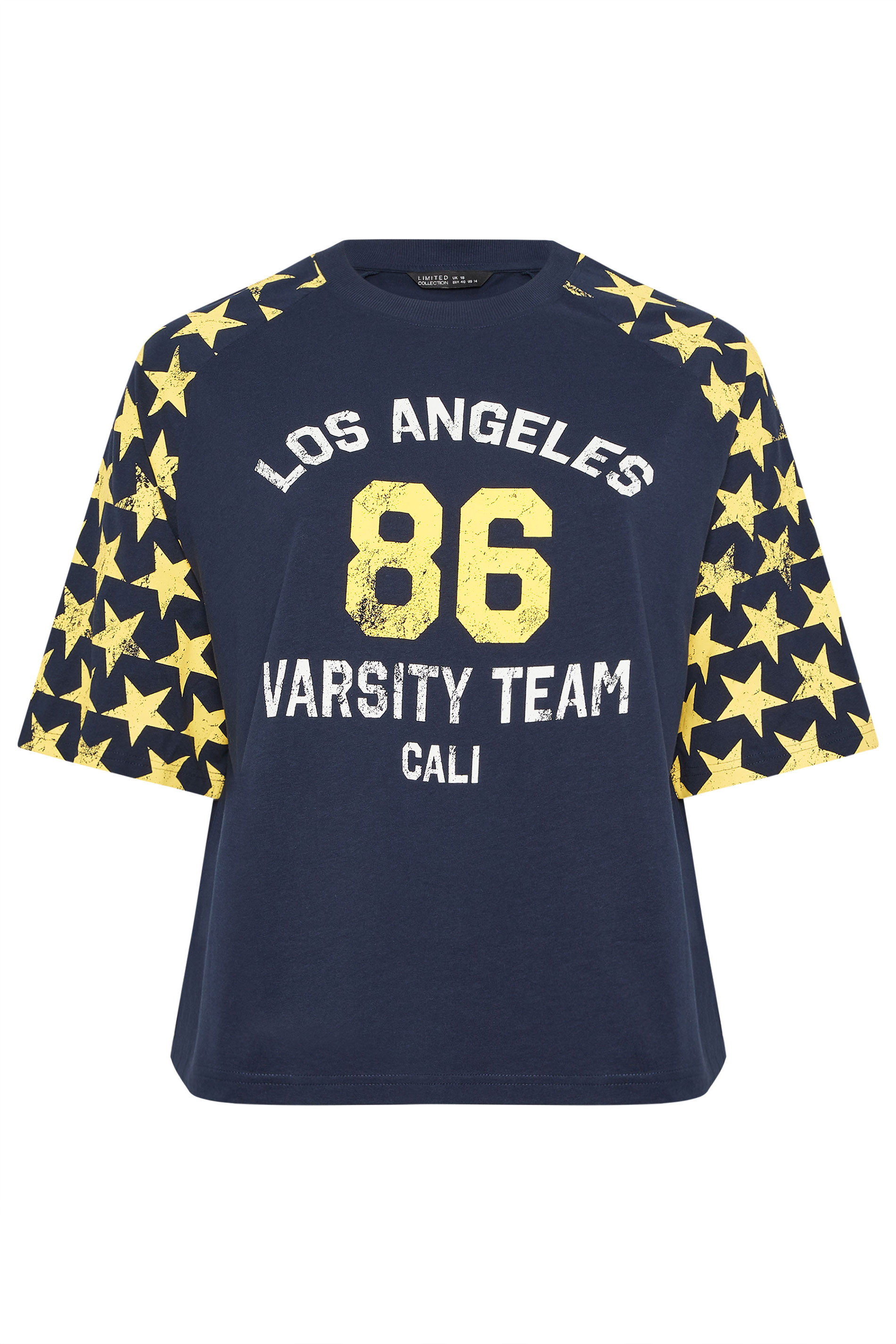 LIMITED COLLECTION Plus Size Navy Blue '86' Star Print T-Shirt | Yours Clothing 5