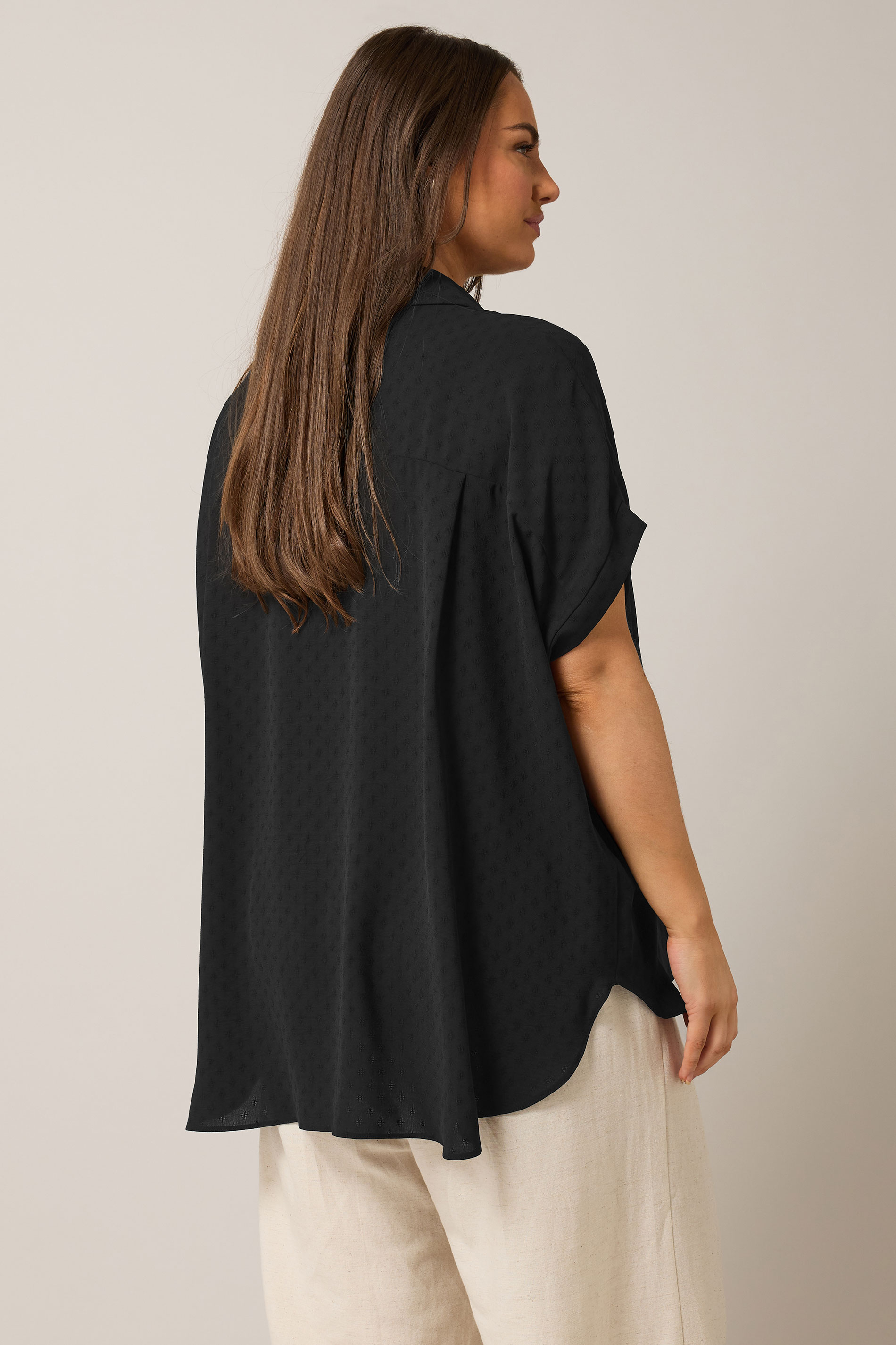 EVANS Plus Size Black Grown-On Sleeve Blouse | Evans 2