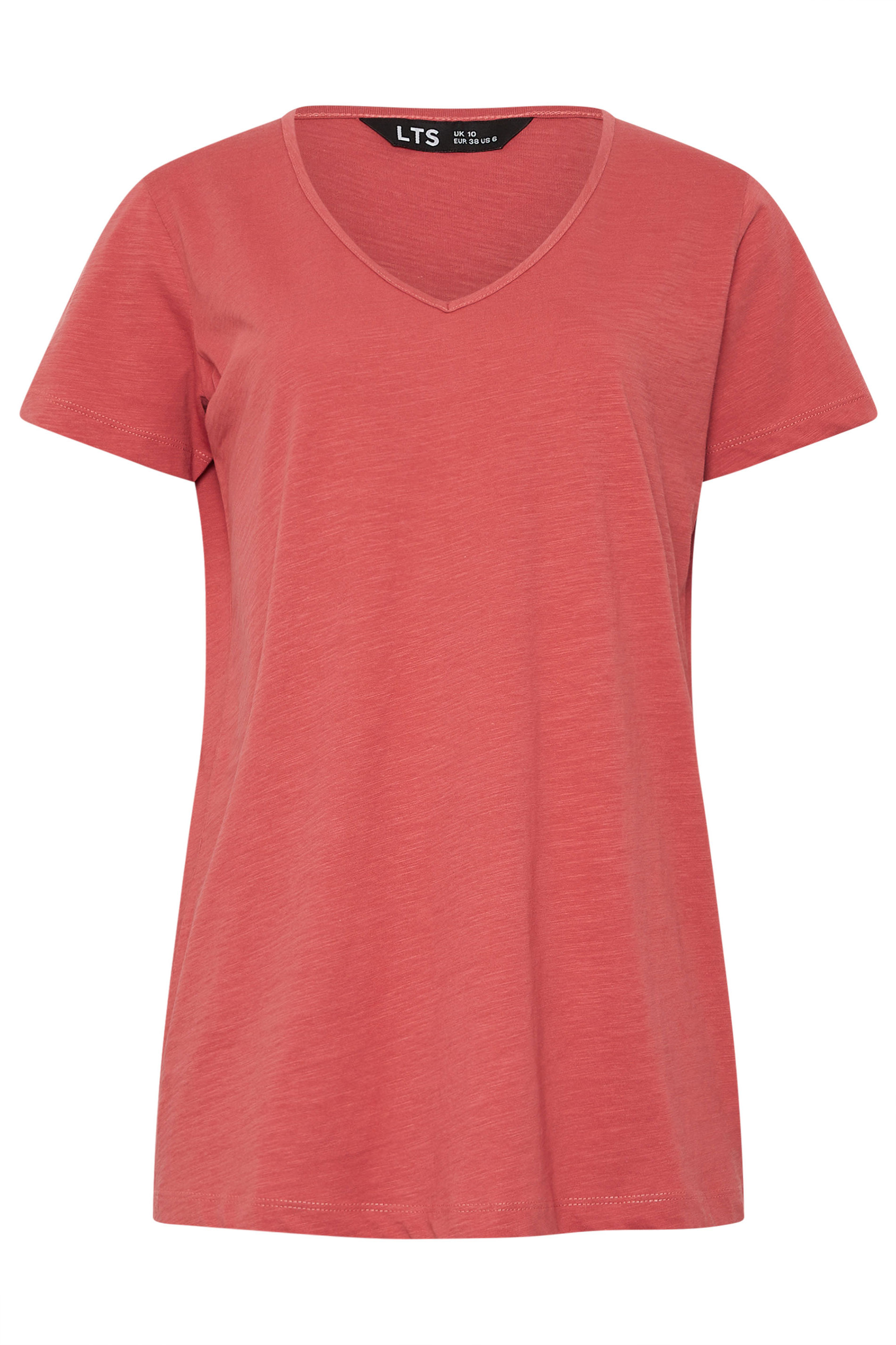 LTS Tall 2 PACK Coral Orange & Khaki Green Stripe Cotton T-Shirts | Long Tall Sally 9