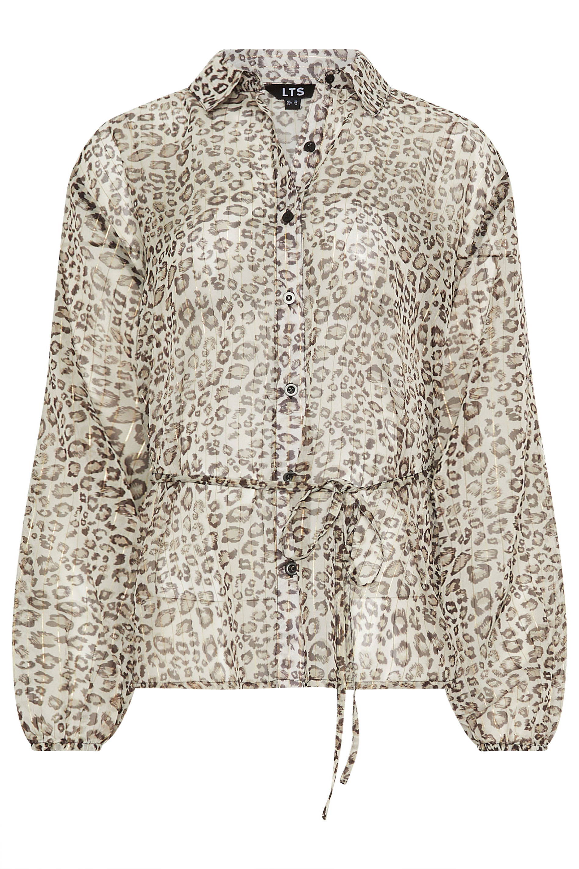 LTS Tall Women's Natural Brown Leopard Chiffon Shirt | Long Tall Sally 5