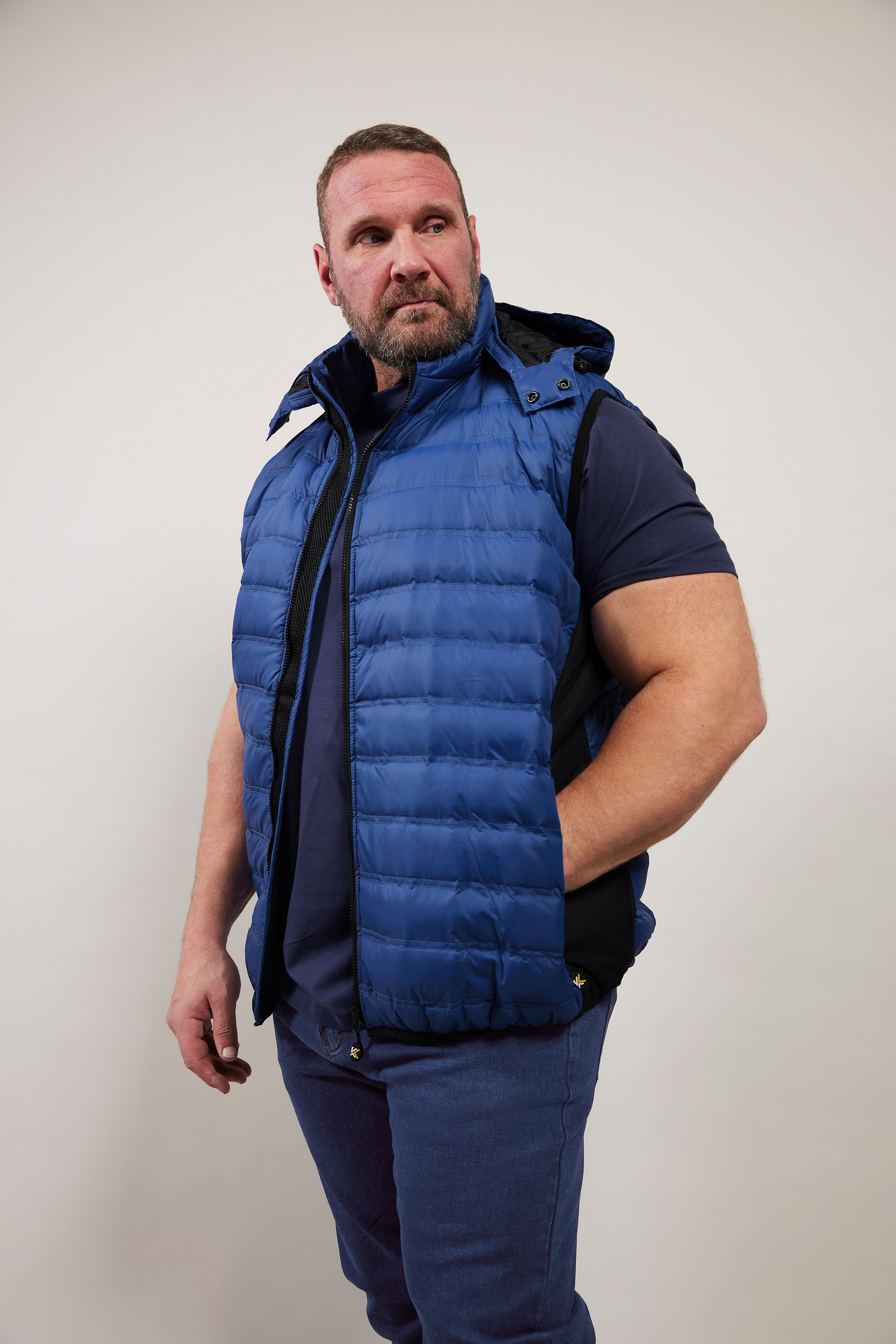 KAM Big & Tall Royal Blue Quilted Gilet | BadRhino 3
