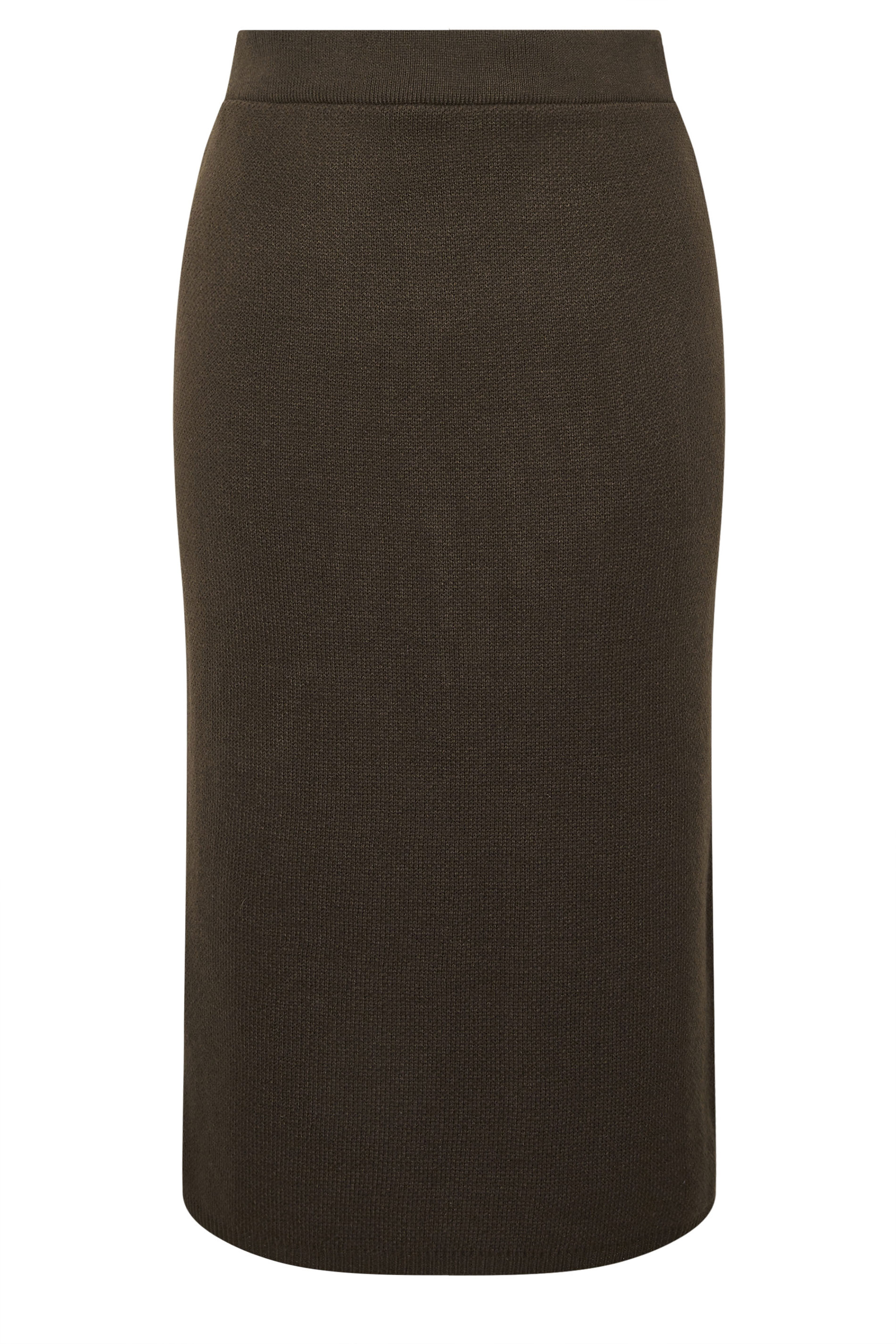 LIMITED COLLECTION Plus Size Chocolate Brown Knitted Skirt | Yours Clothing 5