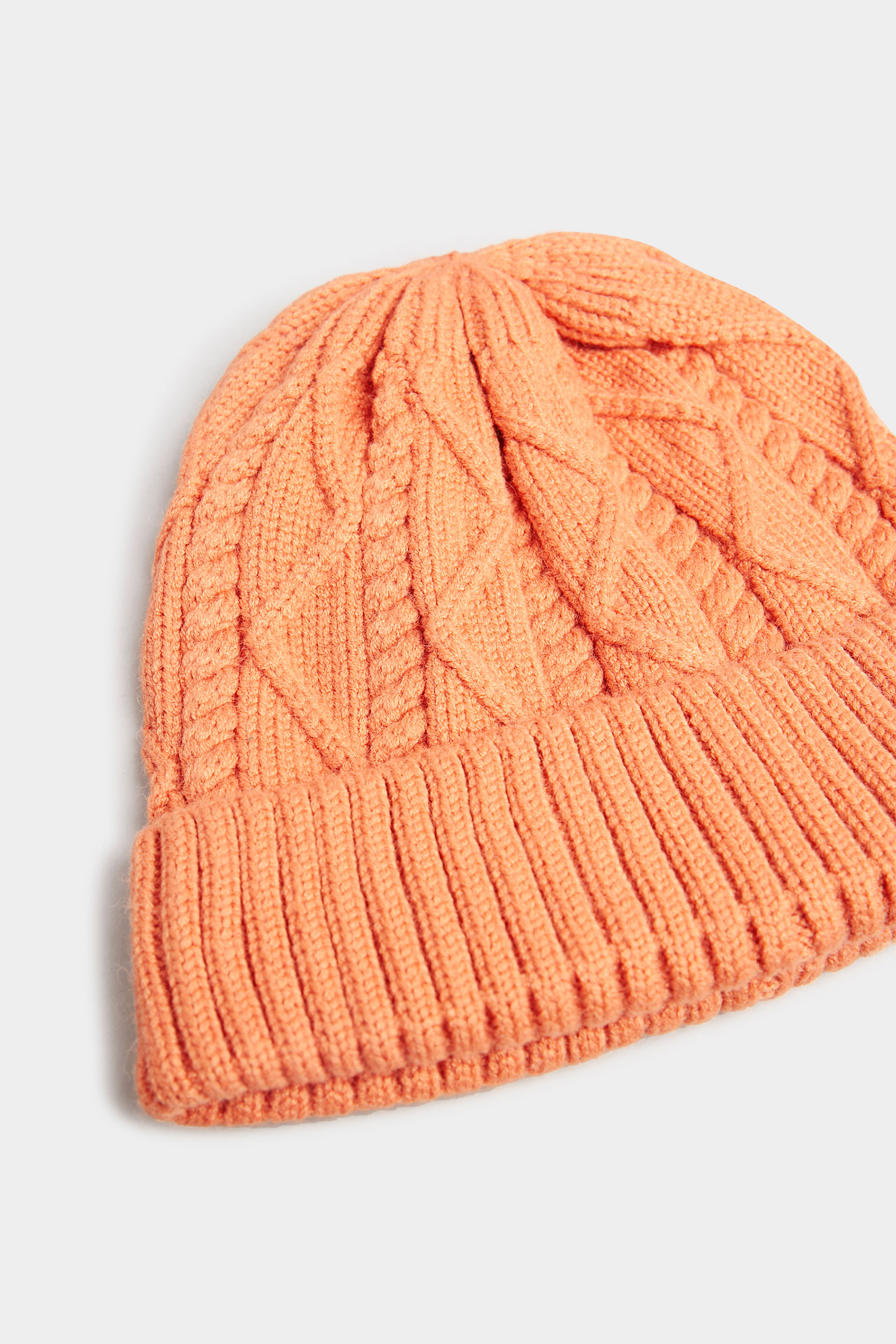 Orange Cable Knitted Beanie Hat | Yours Clothing 2