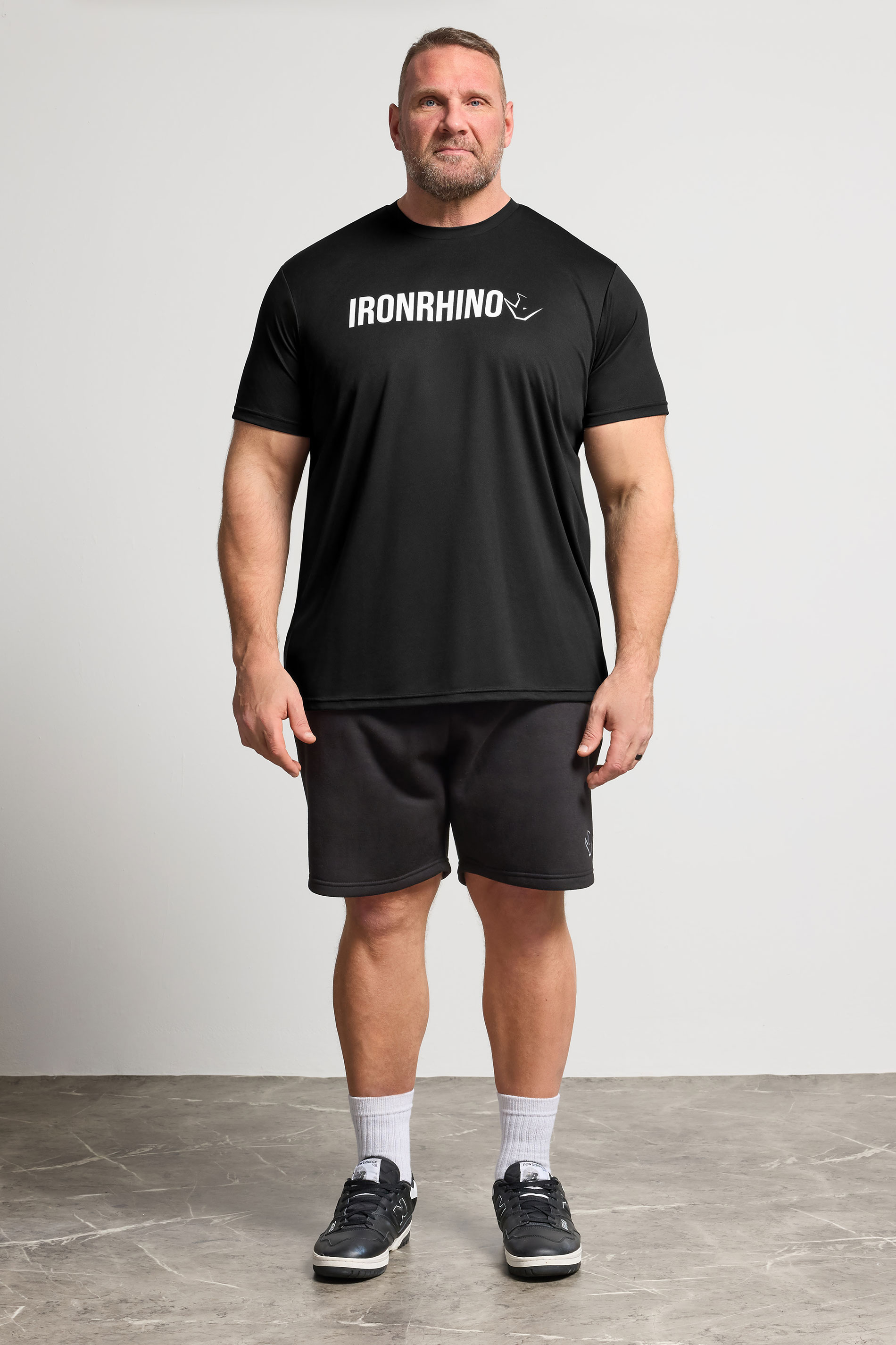 IronRhino Big & Tall Black Branded Performance T-Shirt | BadRhino 1