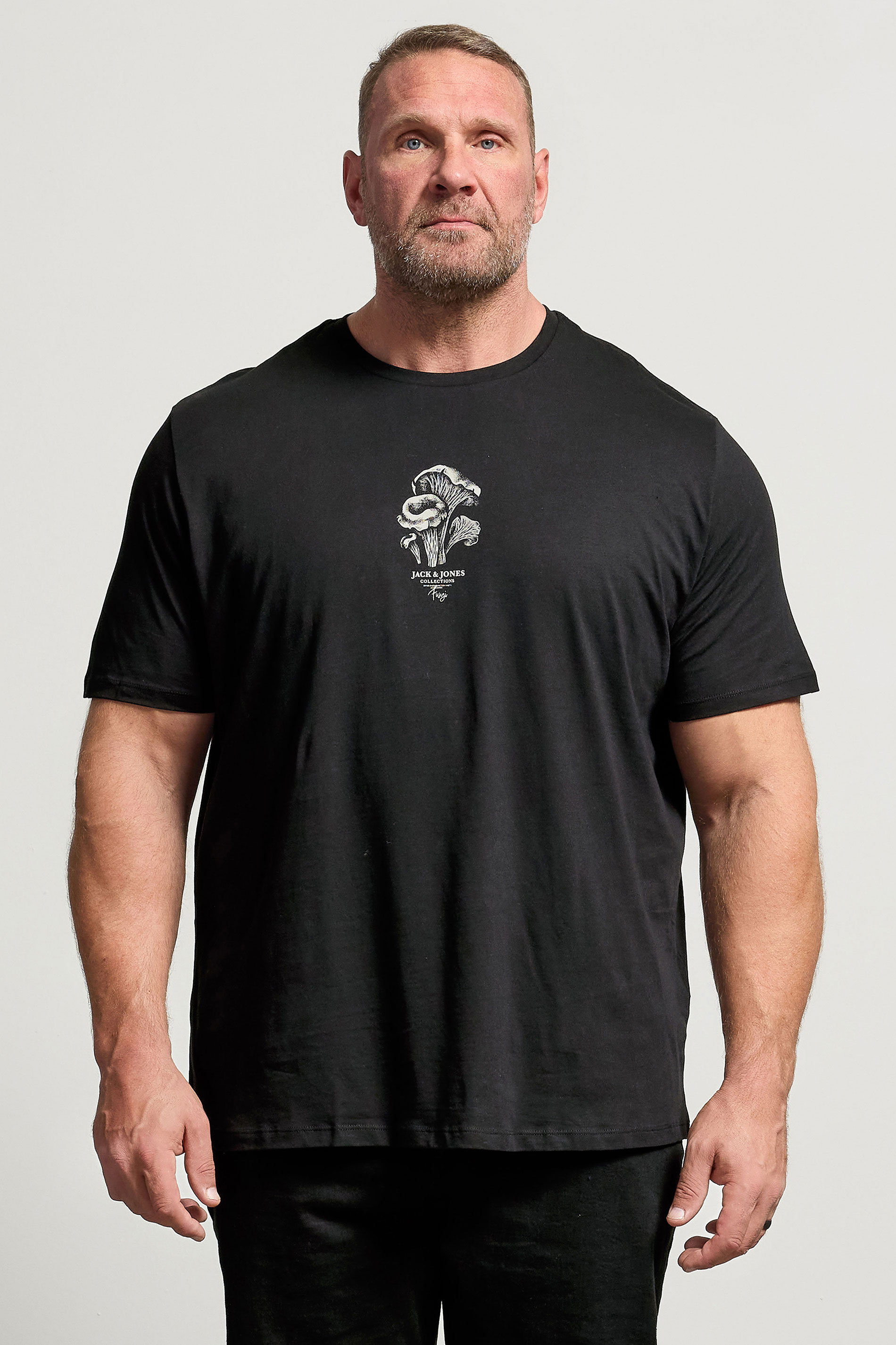 JACK & JONES Big & Tall Black Graphic T-Shirt | BadRhino 3