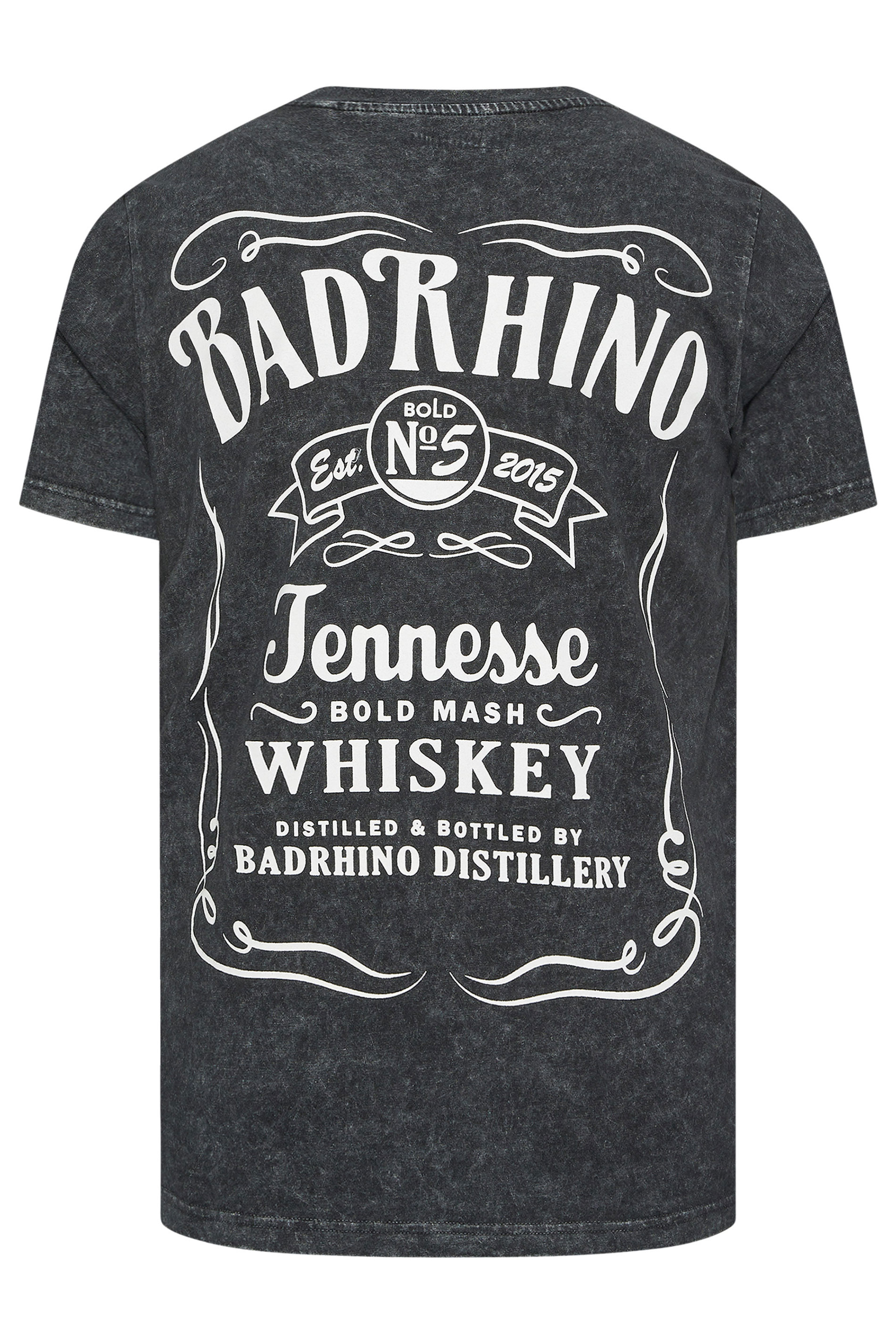 BadRhino Big & Tall Black Acid Wash Whiskey Rodeo Graphic T-Shirt | BadRhino 7