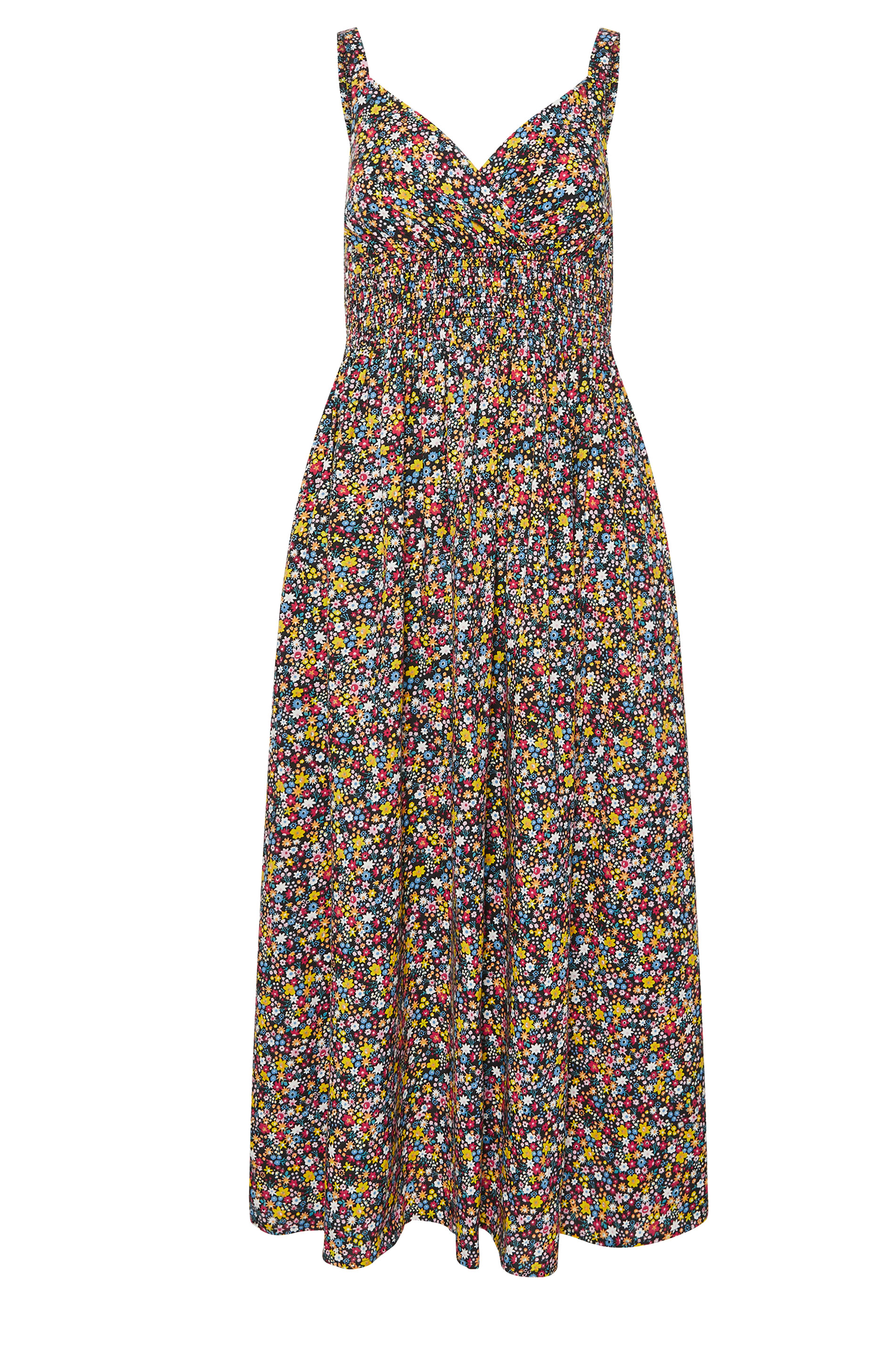 PixieGirl Petite Women's Black Ditsy Floral Maxi Dress | PixieGirl 5