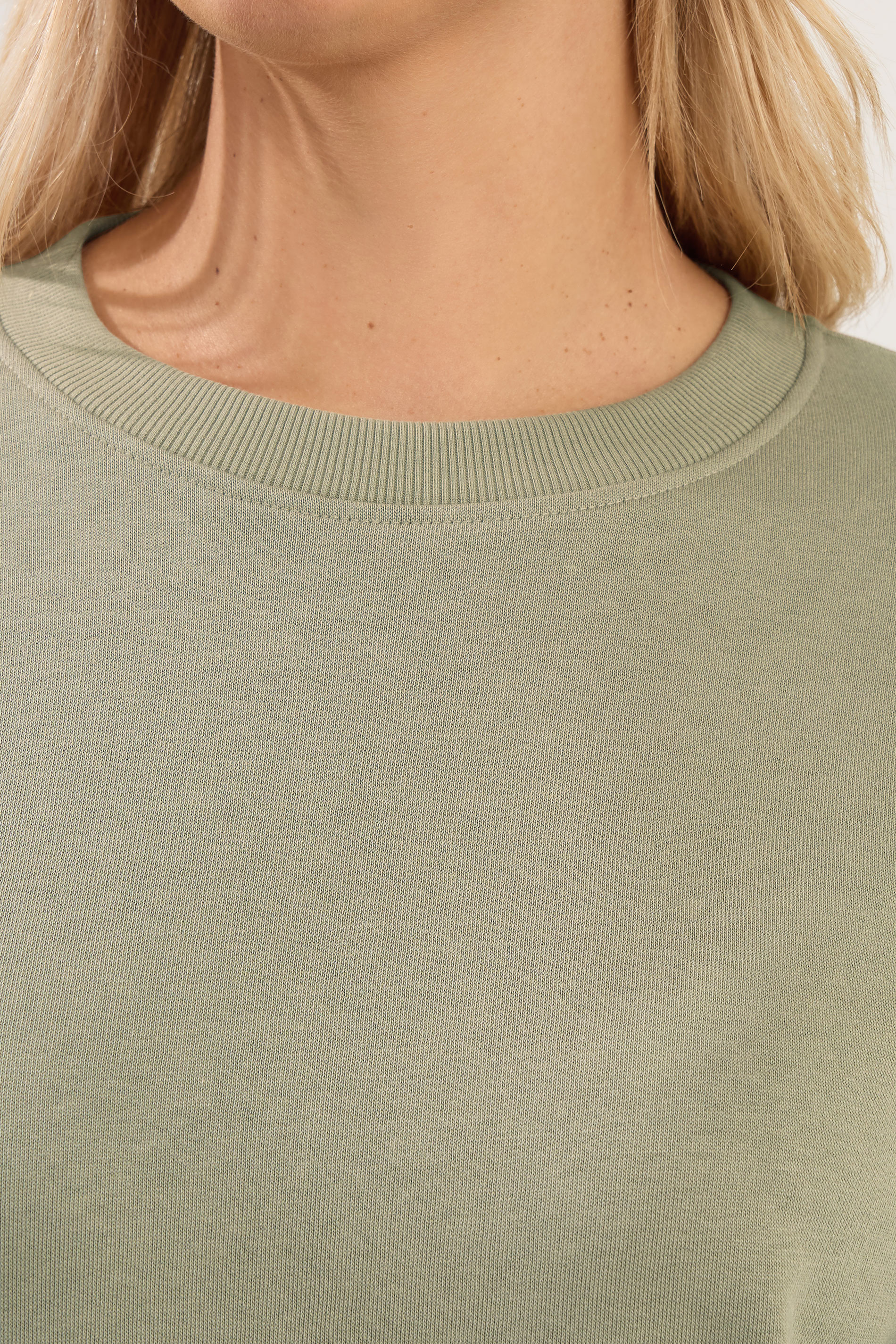 YOURS Plus Size Light Khaki Green Sweatshirt  | Yours Clothing 5