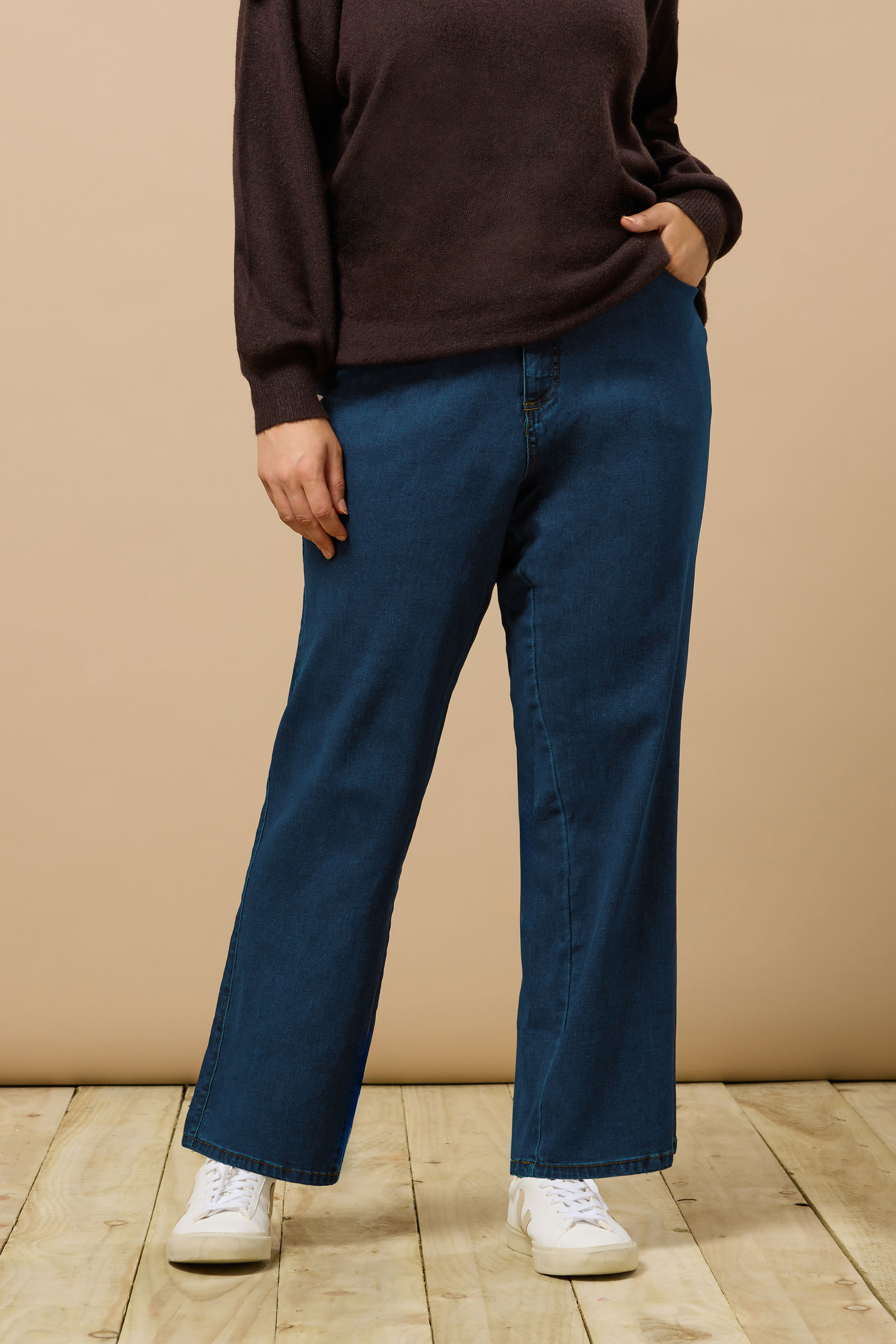 EVANS Plus Size Curve Fit Indigo Straight Leg Jeans 3