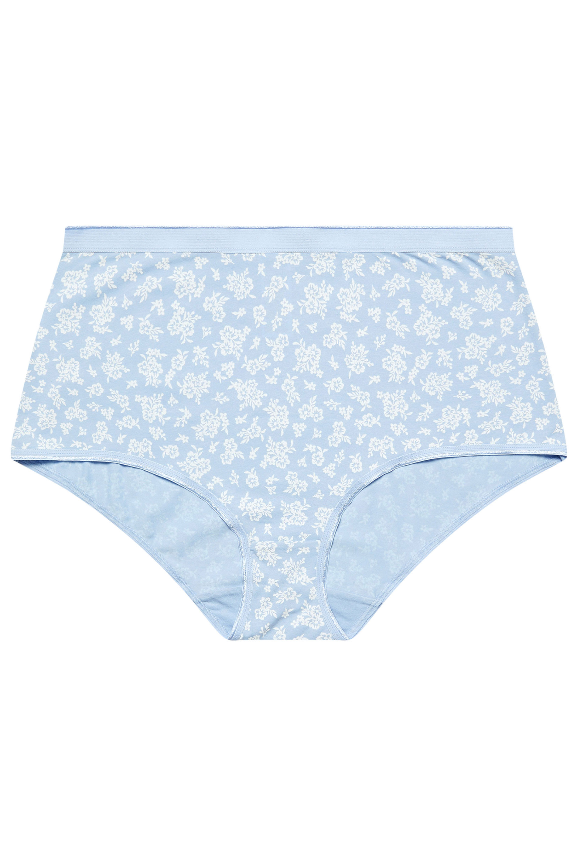 YOURSET 5 PACK Plus Size Blue Floral Print Full Briefs | Yours Clothing 7