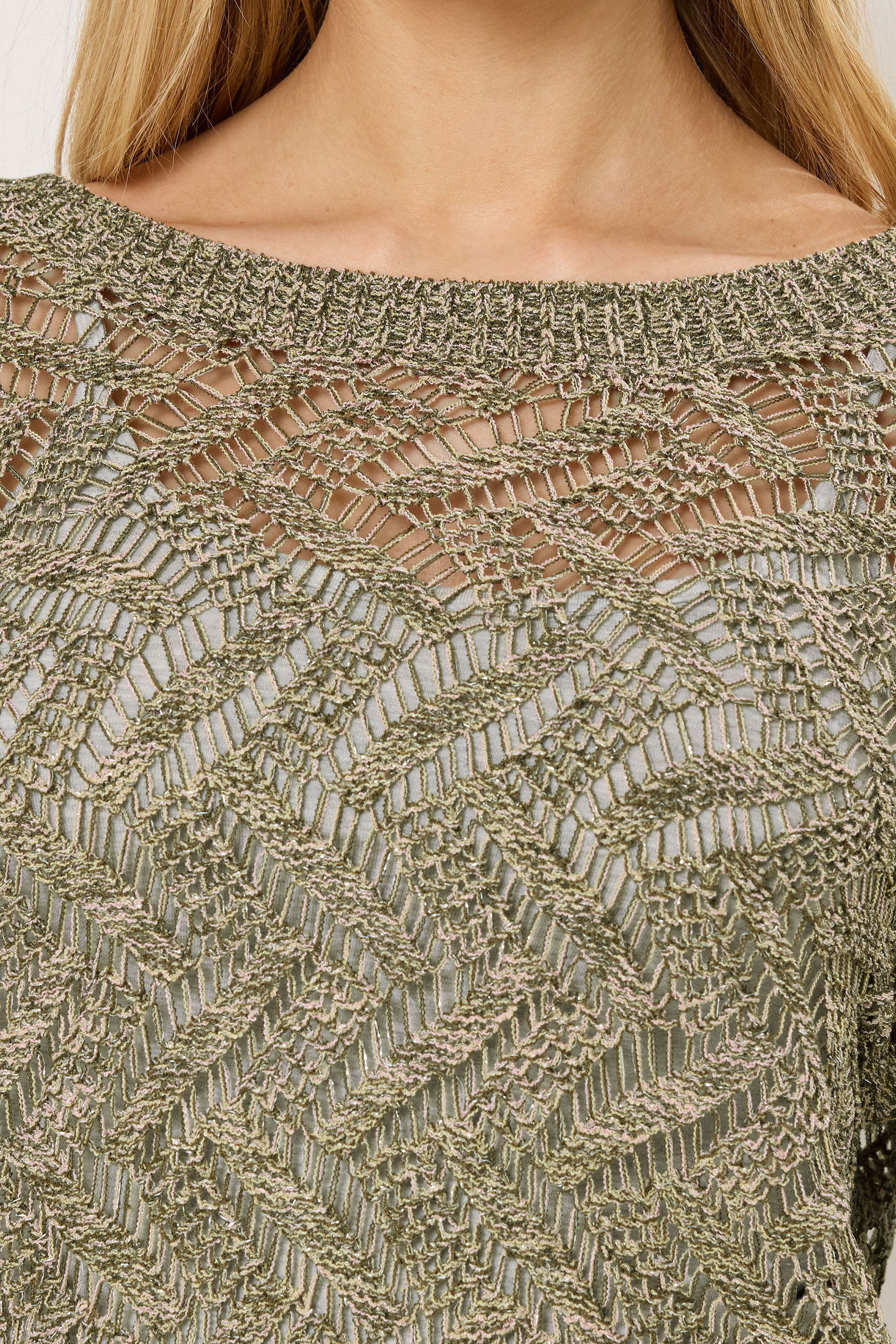 M&Co Khaki Green Open Stitch Knitted Jumper | M&Co 4