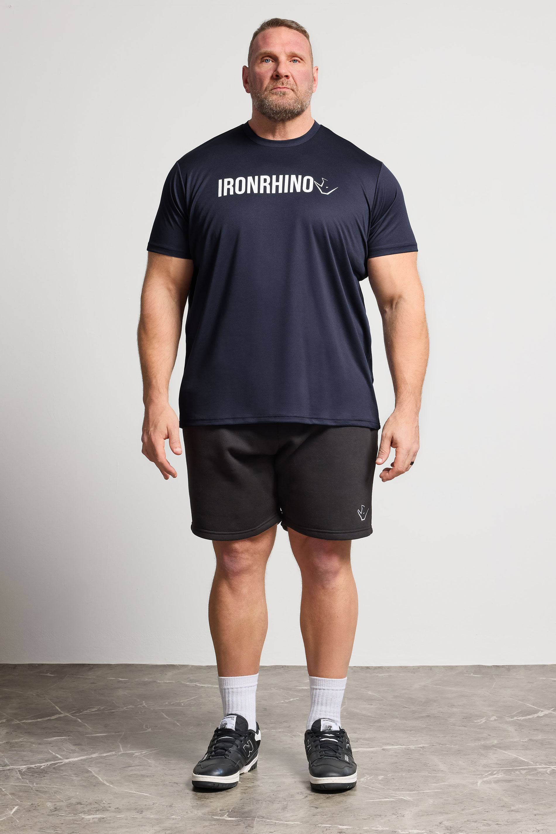 IronRhino Big & Tall Navy Blue Branded Performance T-Shirt | BadRhino 1