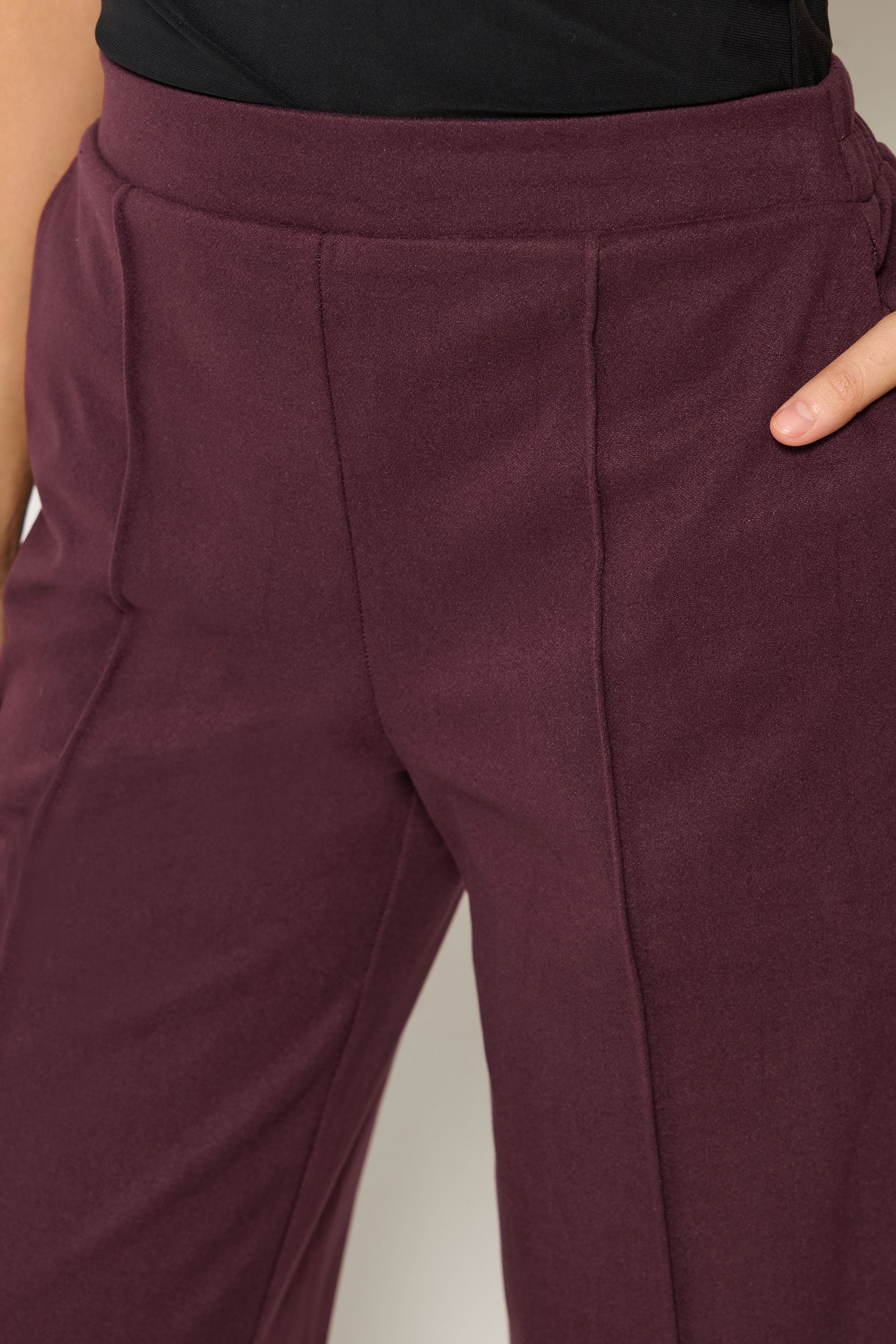M&Co Berry Purple Pintuck Trousers | M&Co 4