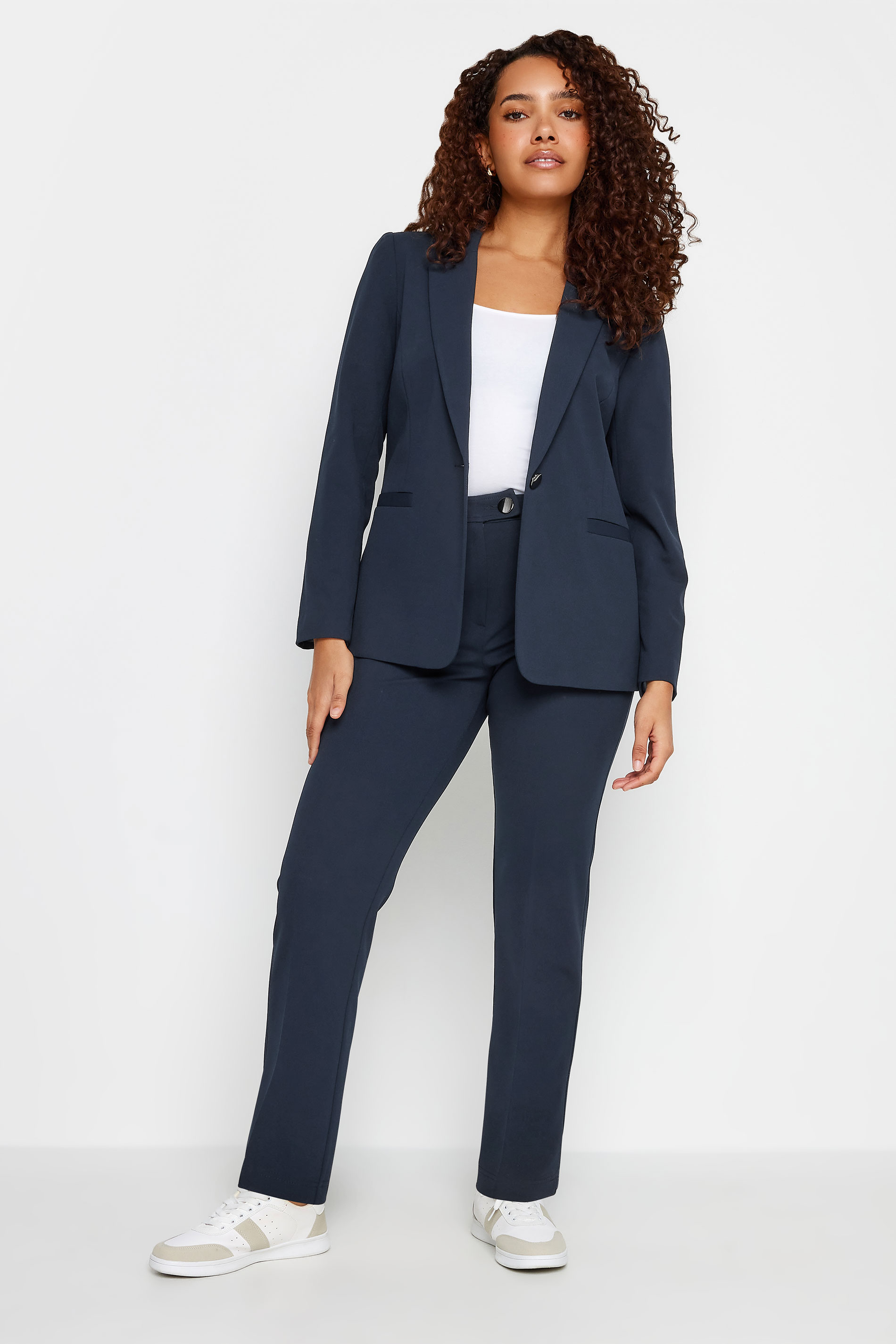 Heartbreak Tall Belted Tailored Trousers In Navy And Green Check for Women