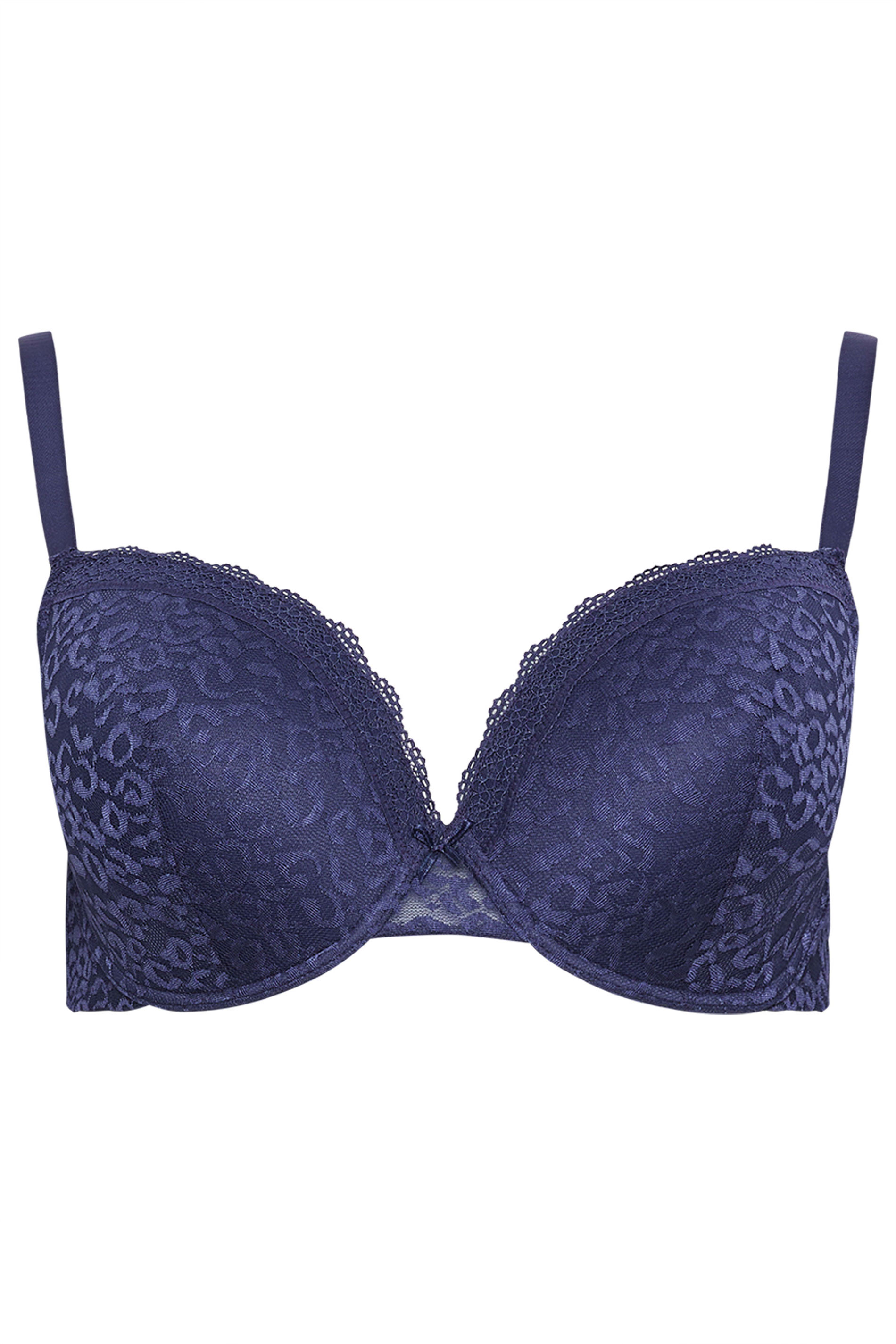YOURSET 2 PACK Plus Size Blue & White Lace Trim Padded Bras | Yours Clothing 7