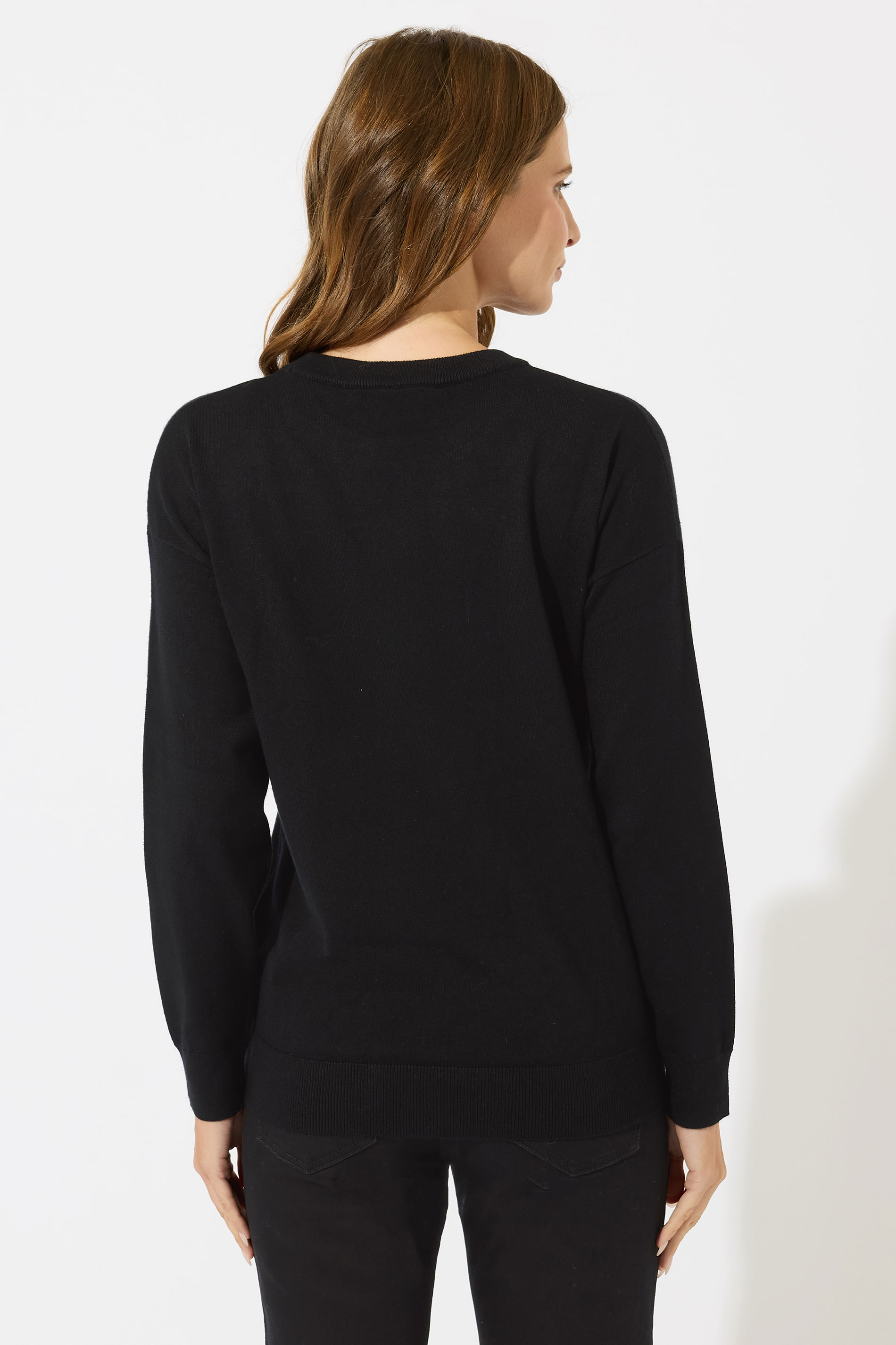 M&Co Black Sequin Embellished Baubles Christmas Jumper | M&Co 4