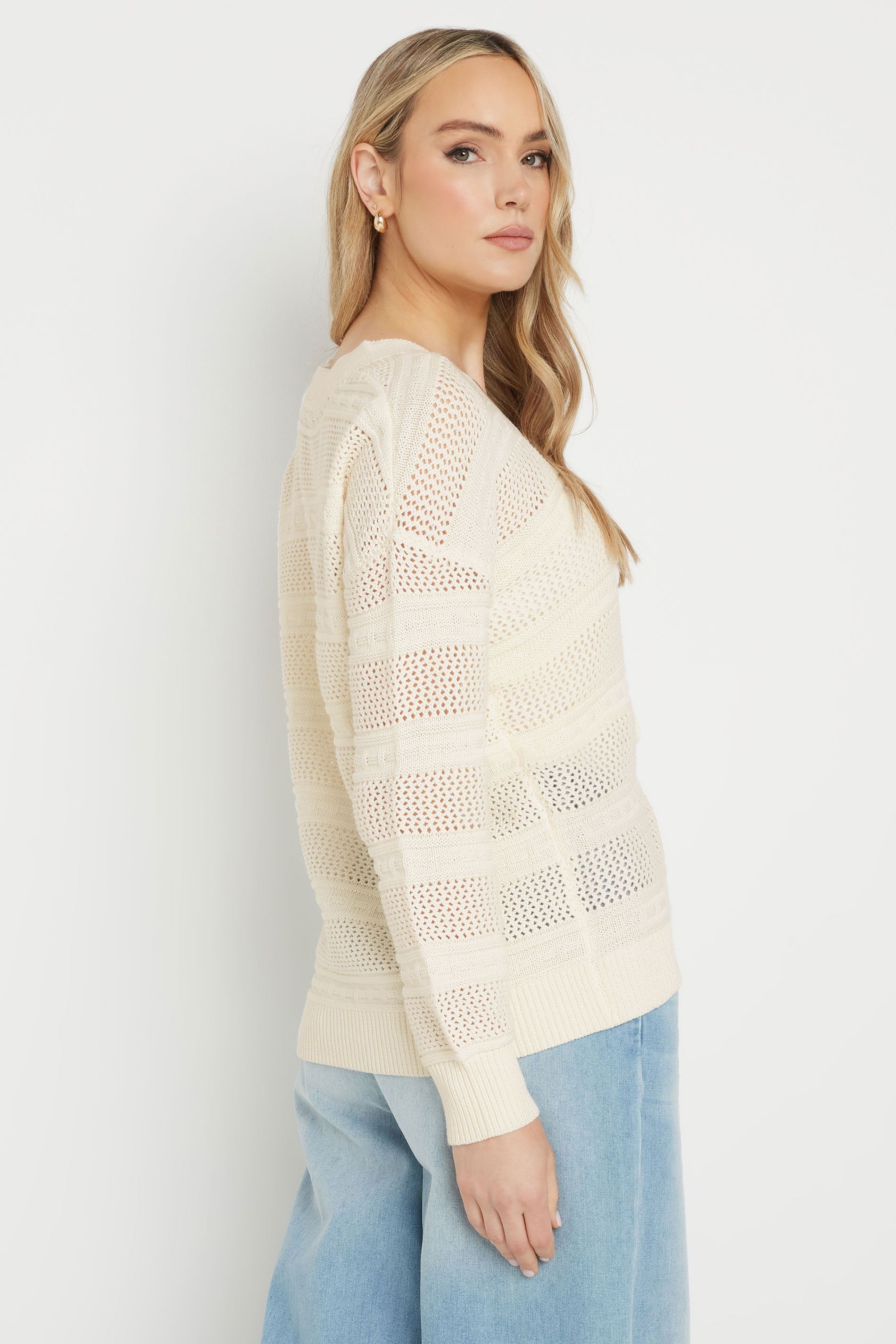LTS Tall Ivory White Knit Tie Front Cardigan | Long Tall Sally 2