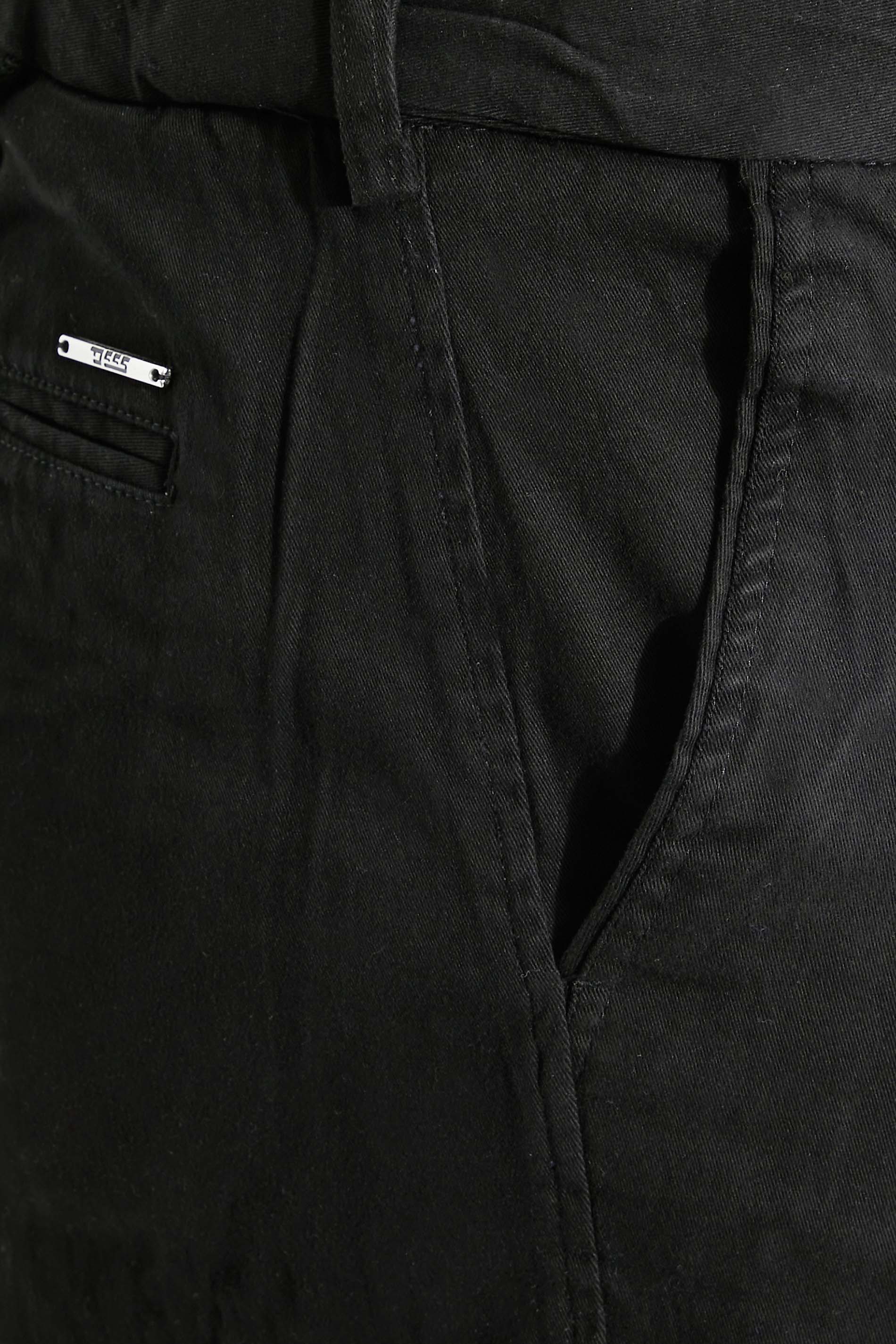 D555 Big & Tall Black Extendable Waist Stretch Chinos | BadRhino 2