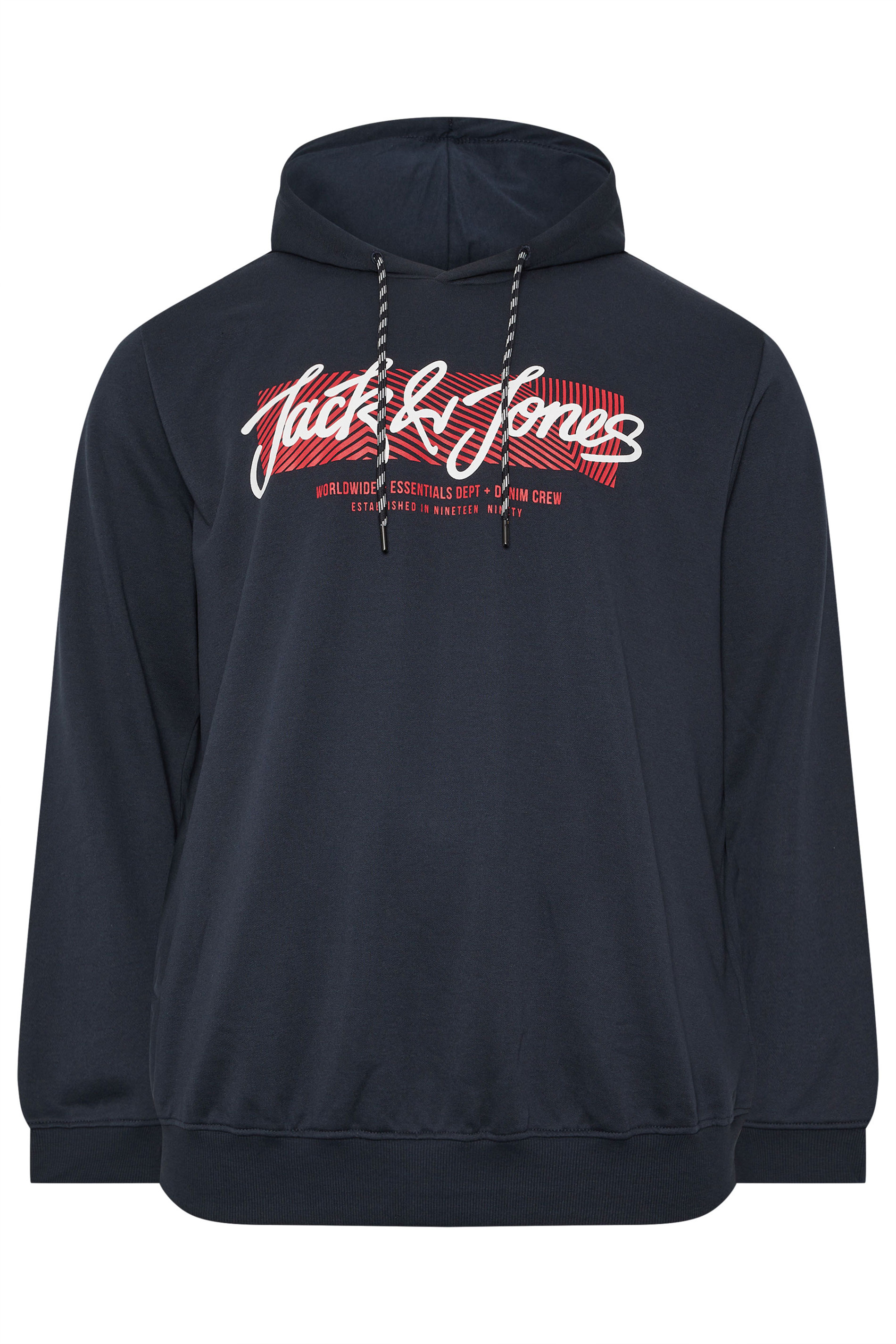 JACK & JONES Big & Tall Navy Blue Hoodie | BadRhino 2