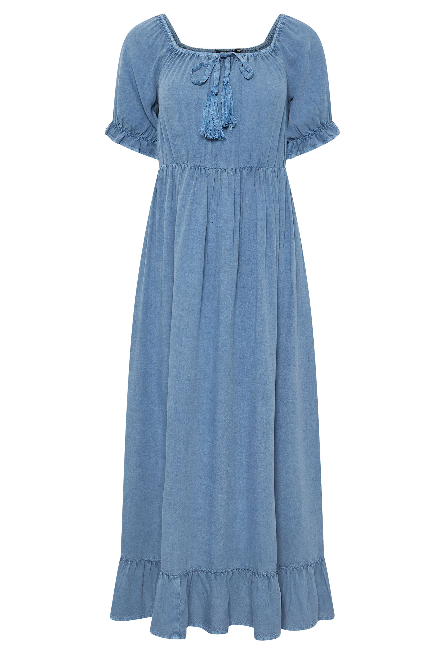 M&Co Petite Blue Tassel Detail Smock Dress | M&Co 6