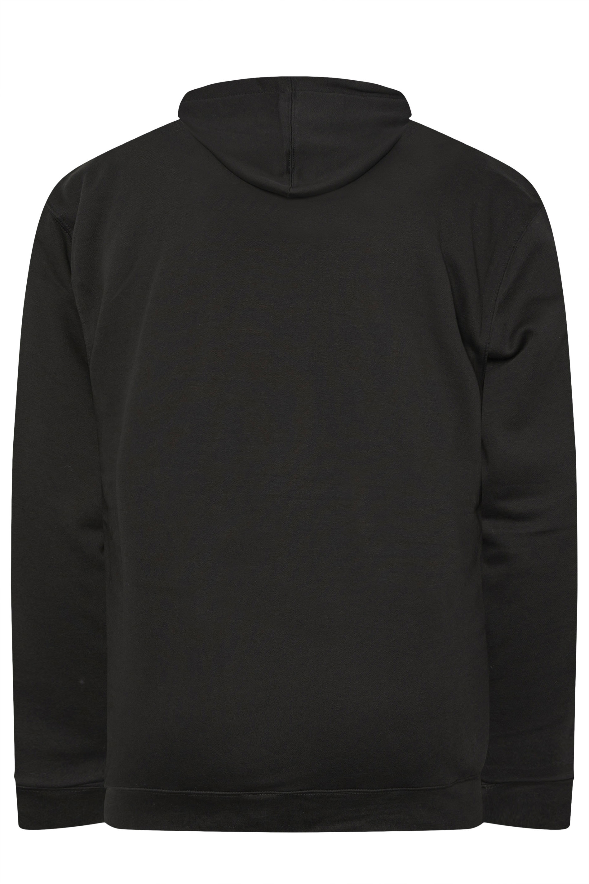KAM Big & Tall Black 'South River' Fleece Lined Hoodie | BadRhino 4