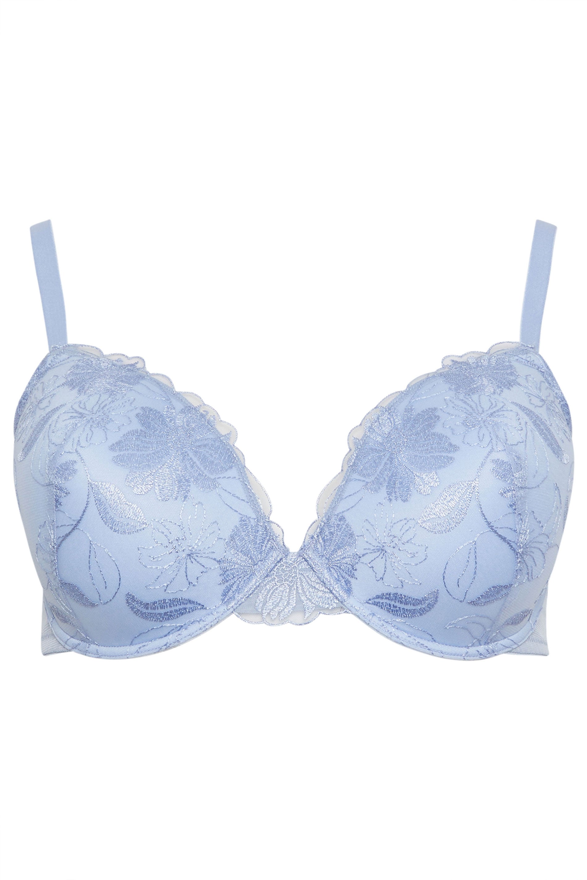 YOURSET 2 PACK Plus Size Navy Blue Embroidered Floral Padded Bras | Yours Clothing 10