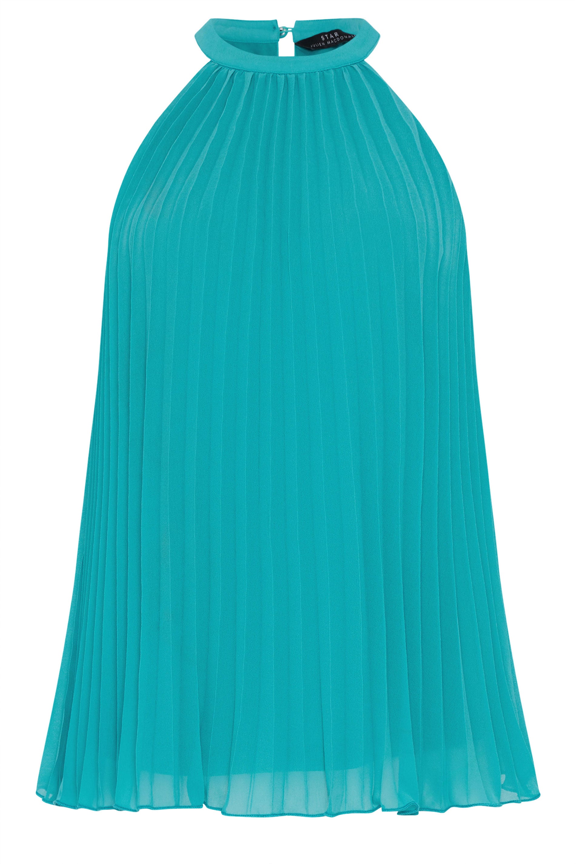 STAR Turquoise Blue Pleated Halterneck Top | StarByJM 5