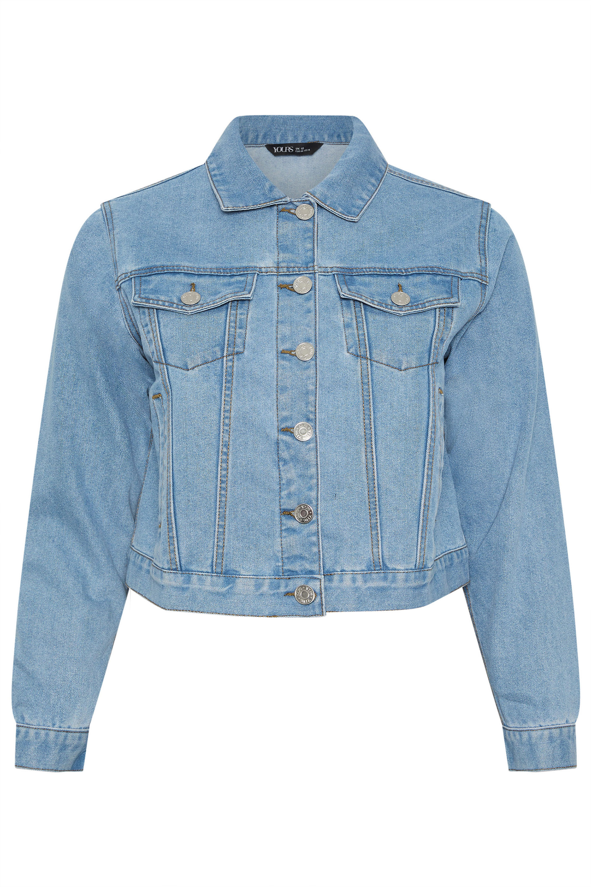 YOURS Plus Size Blue Wash Denim Jacket | Yours Clothing 5