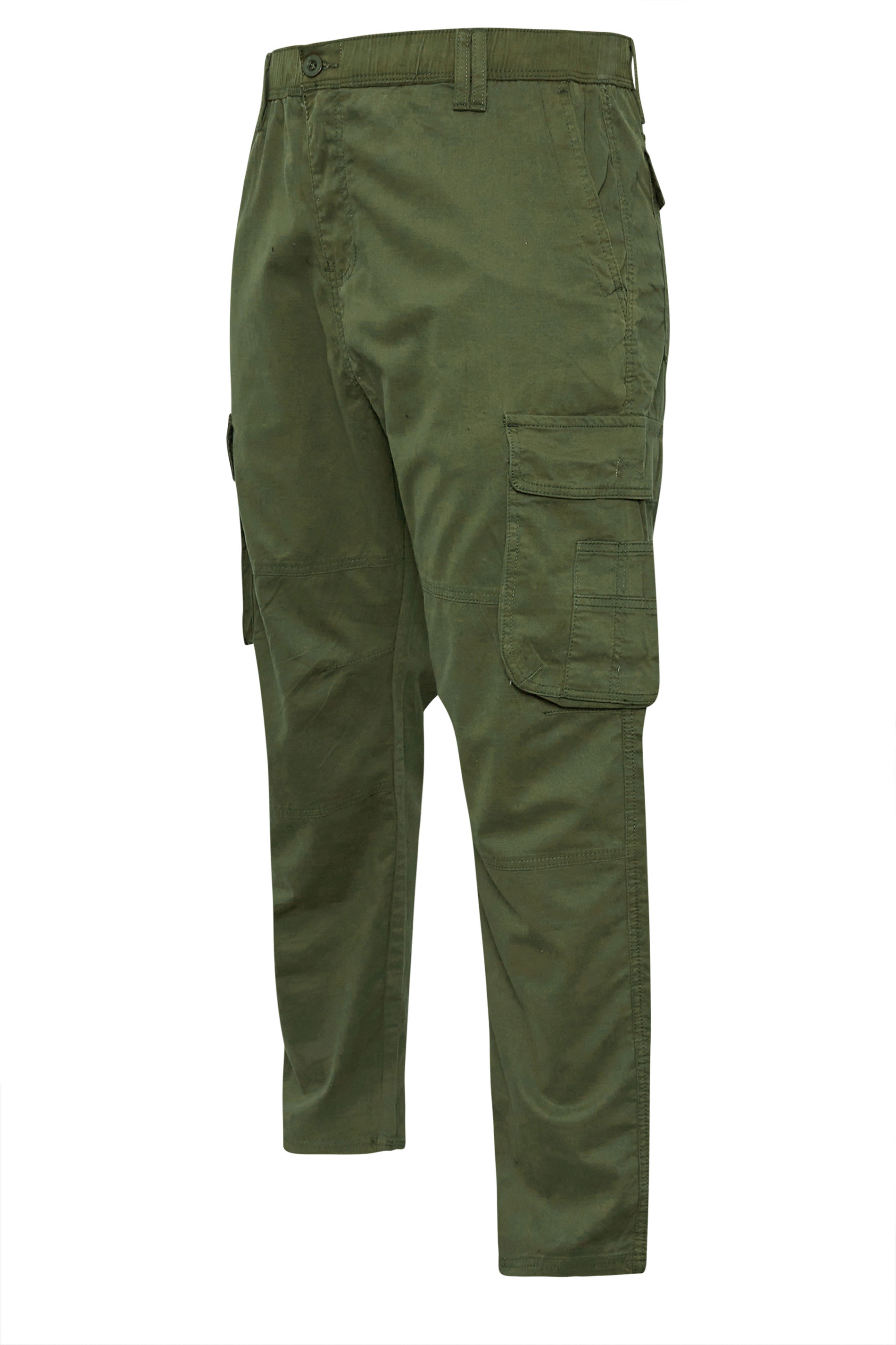 KAM Big & Tall Khaki Stretch Cargo Trousers | BadRhino 2