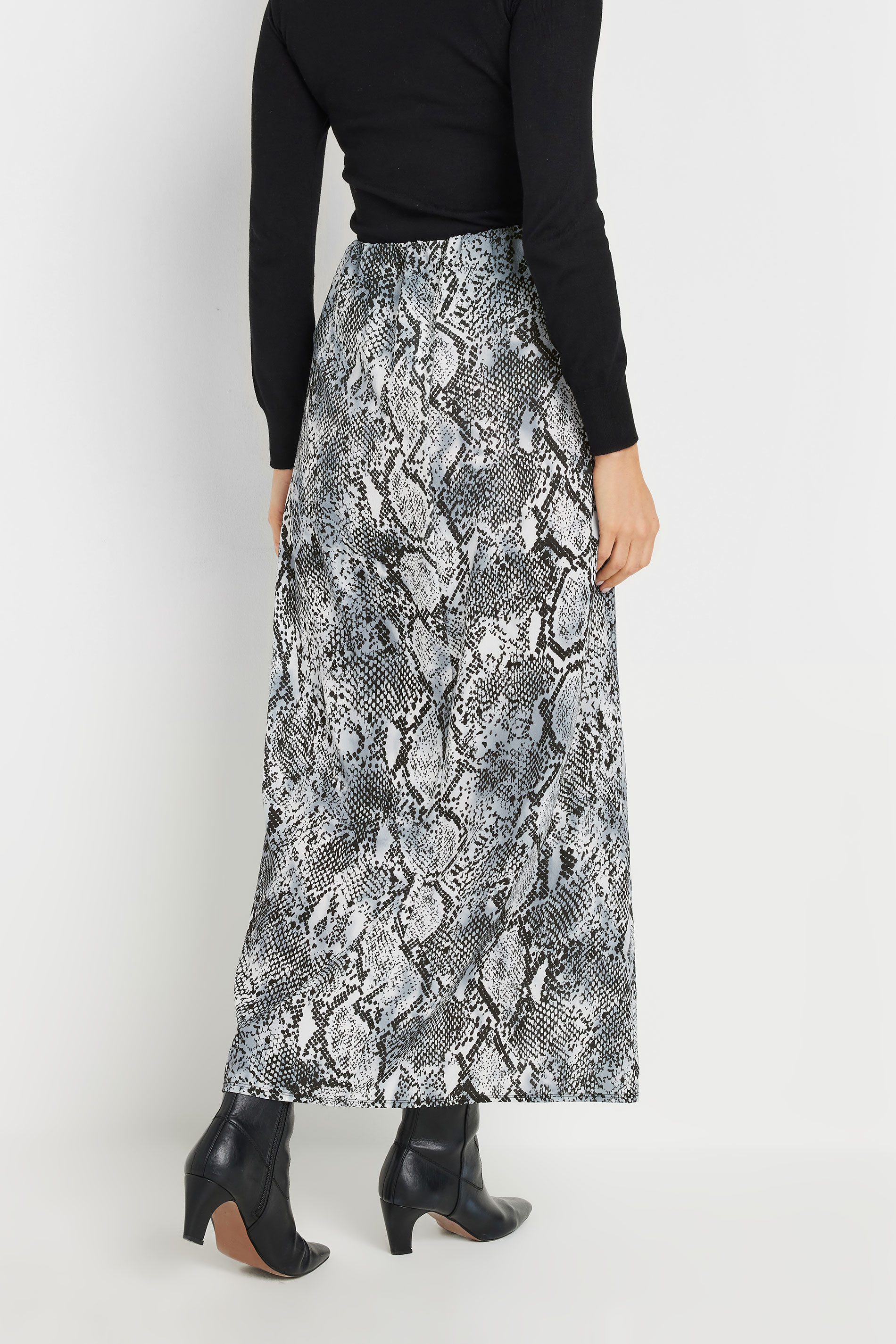 LTS Tall Grey Snake Print Slip-On Maxi Skirt | Long Tall Sally 2