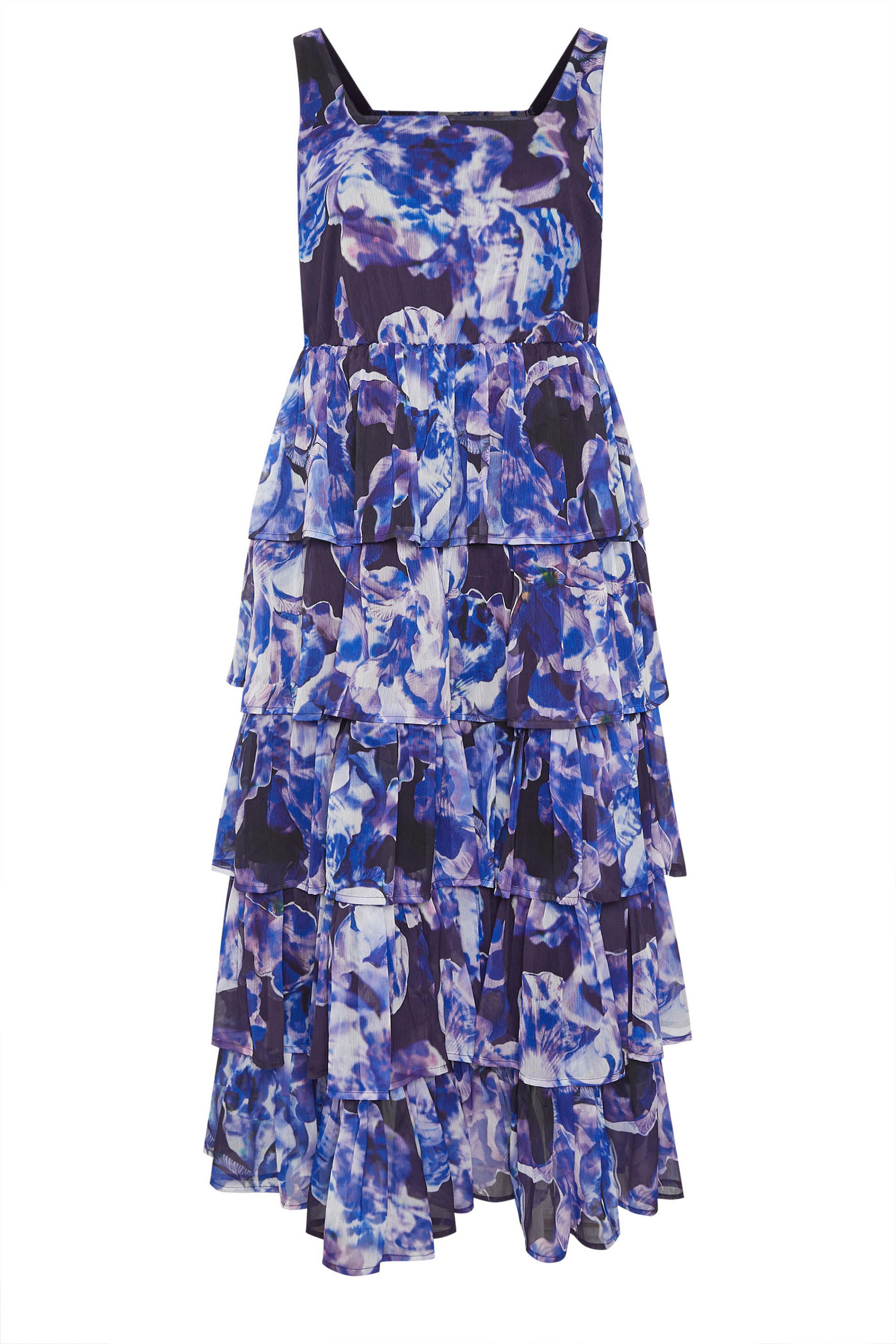 YOURS Plus Size Purple Floral Ruffle Dress | Yours Clothing 6