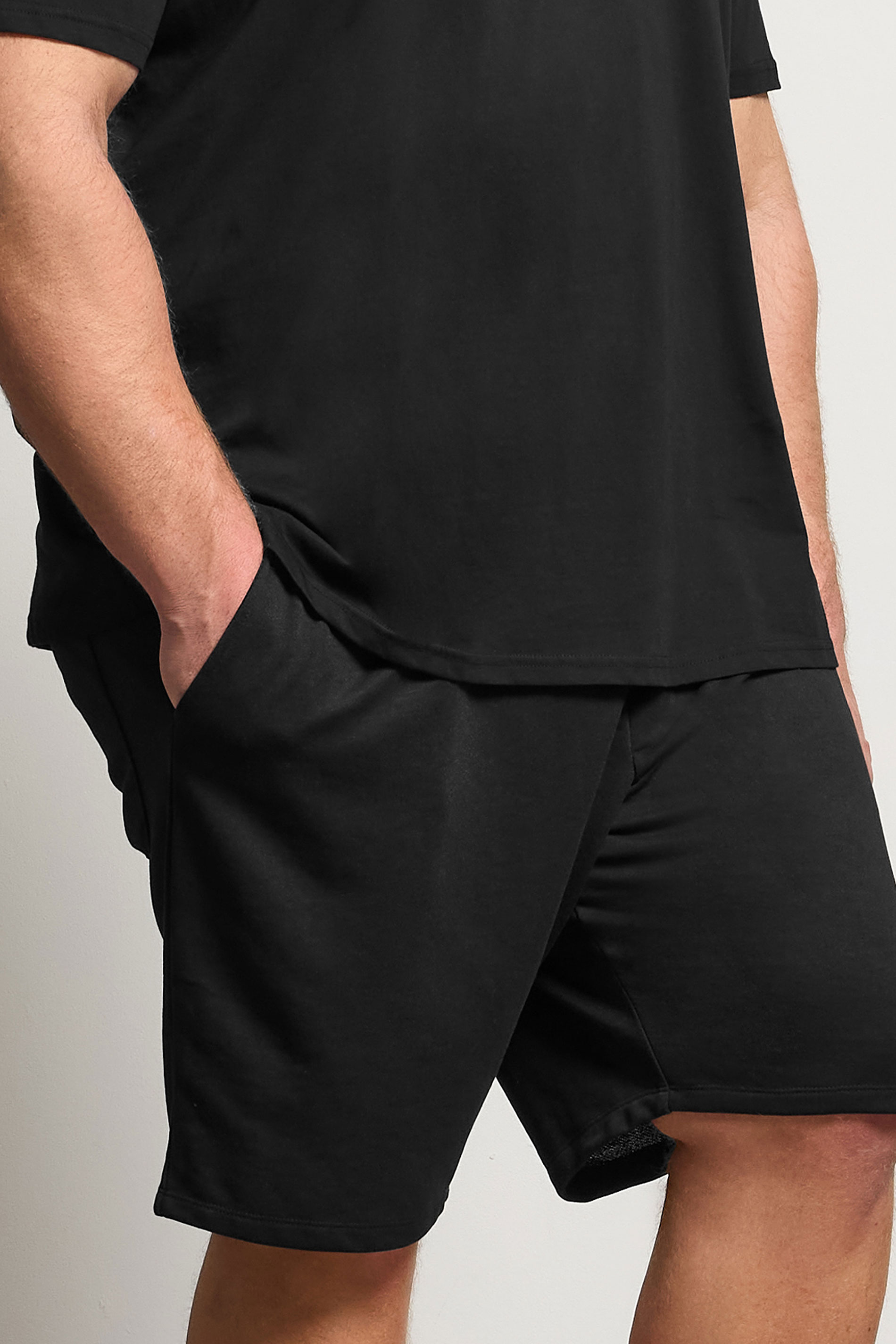 JACK & JONES Big & Tall Black T-Shirt & Short Set | BadRhino 2