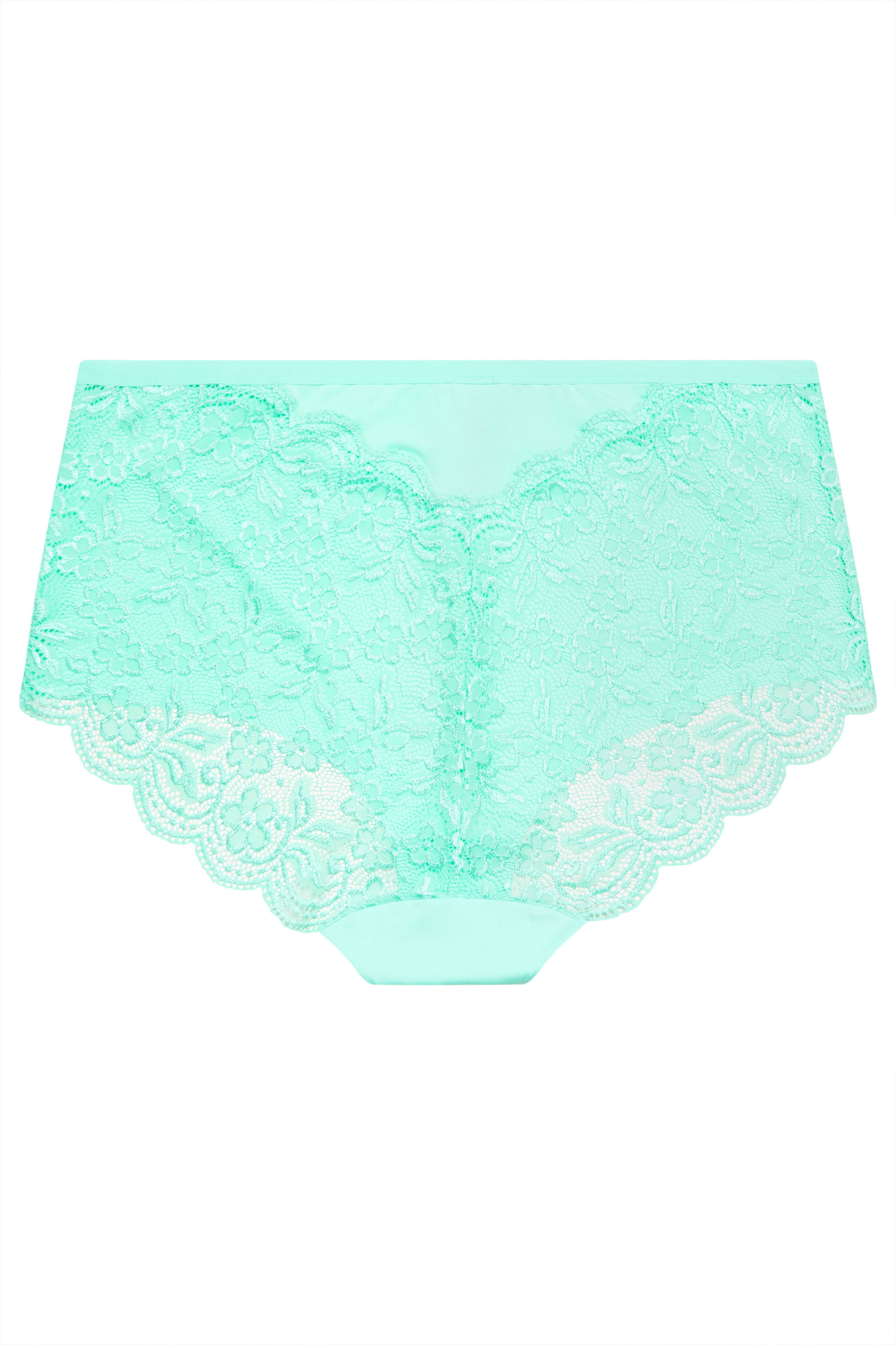 YOURSET 3 PACK Curve Plus Size Blue & White Lace Back High Waisted Knickers | Yours Clothing 10