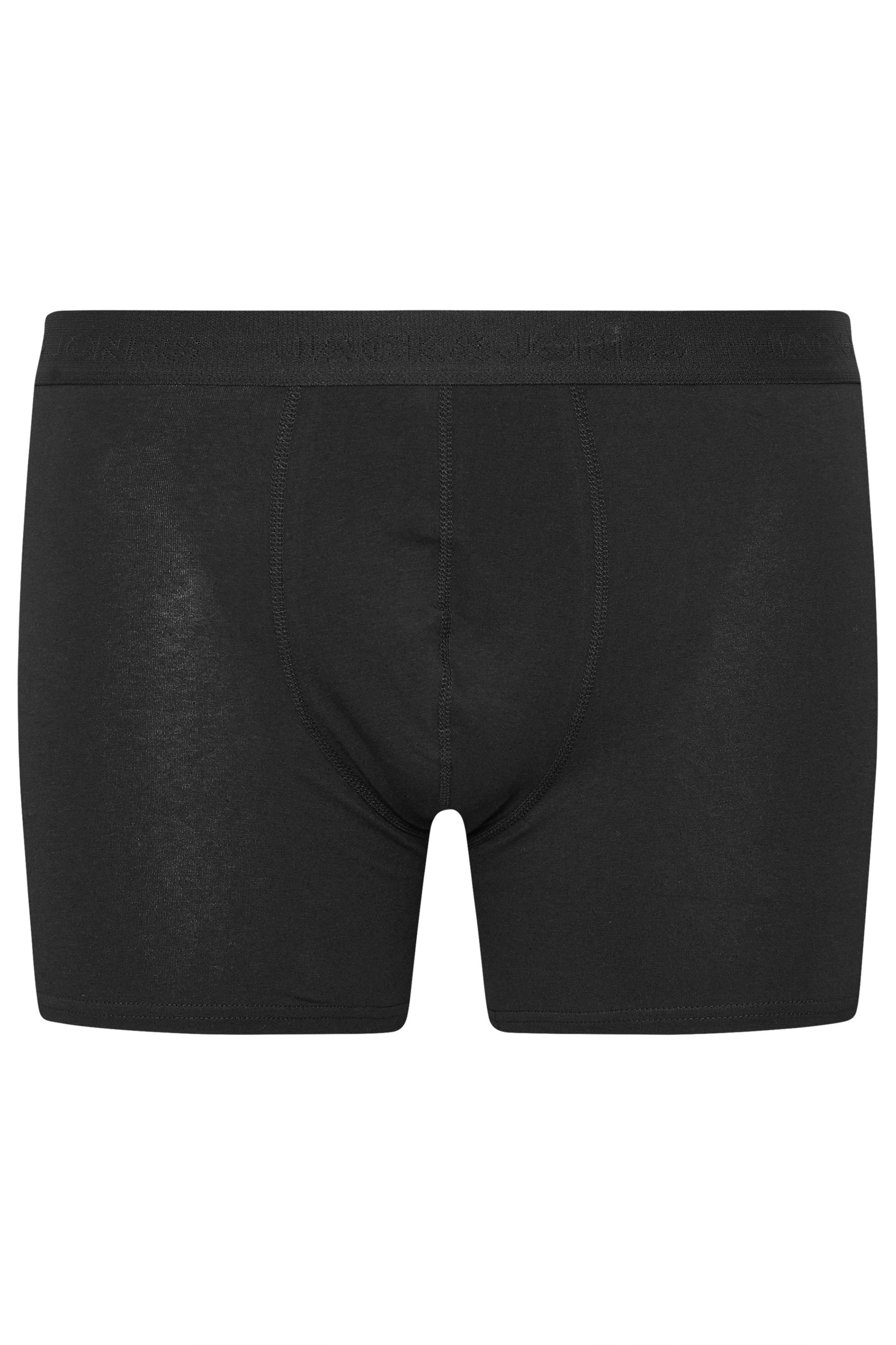 JACK & JONES Big & Tall 5 PACK Tone Black Boxers | BadRhino 6