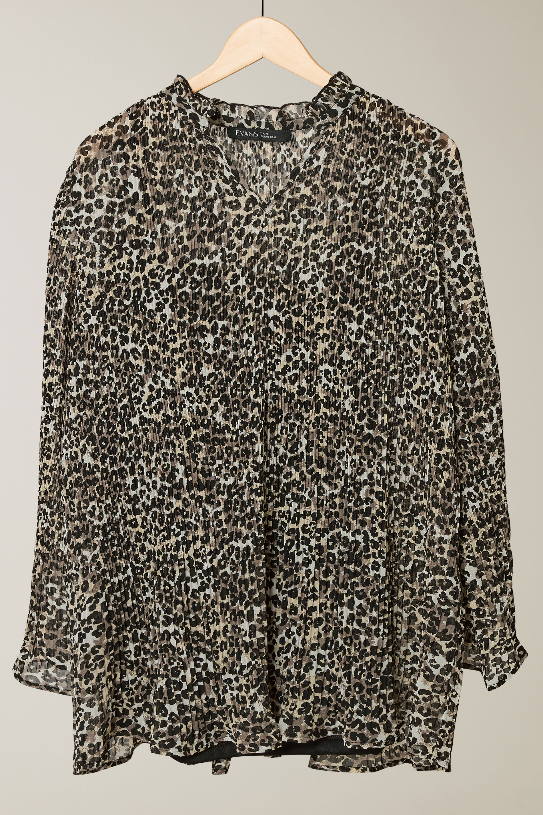 EVANS Plus Size Natural Brown Leopard Print Blouse | Evans 6