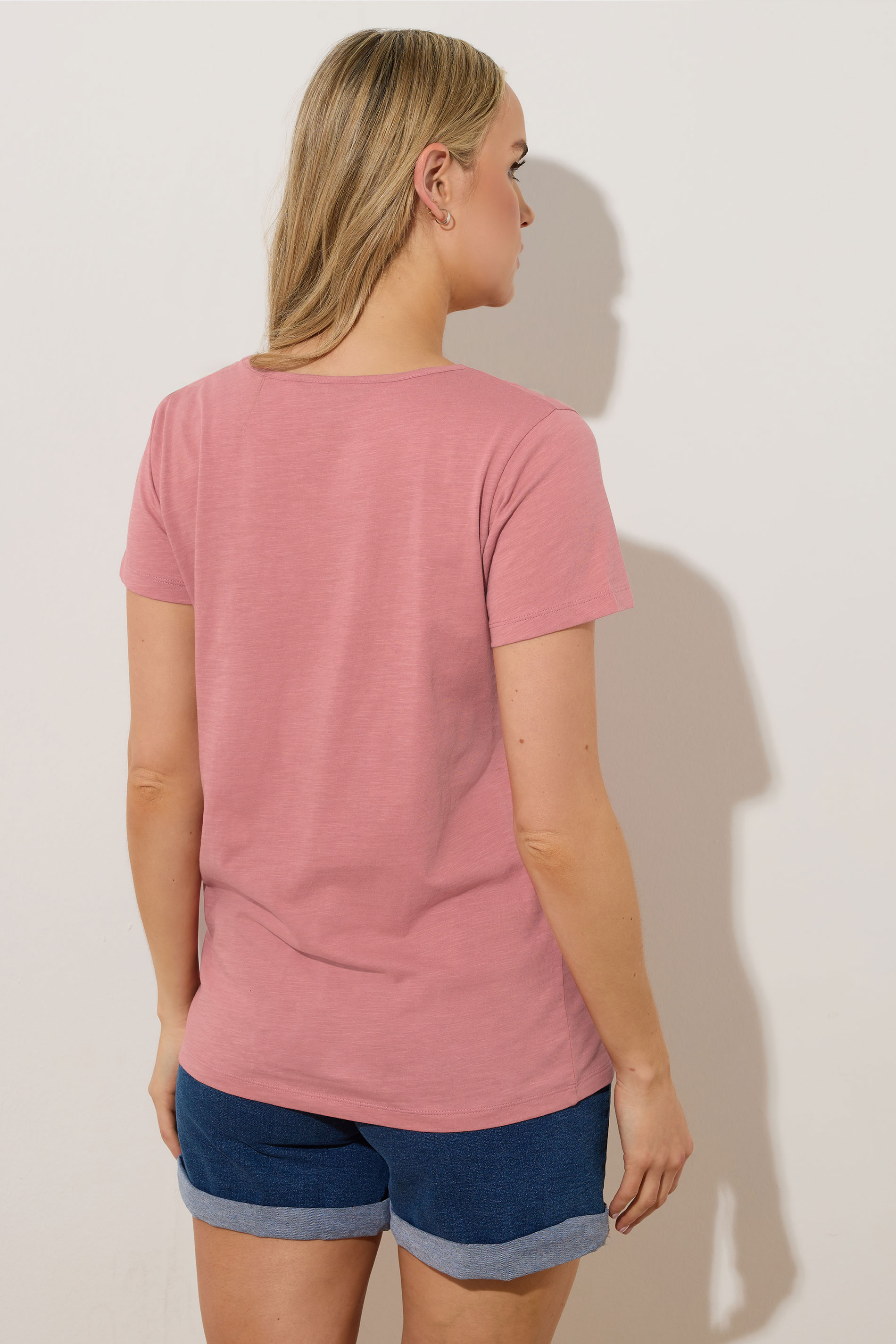 LTS Tall 2 Pack Pink & Grey Cotton V-Neck T-Shirts | Long Tall Sally  5
