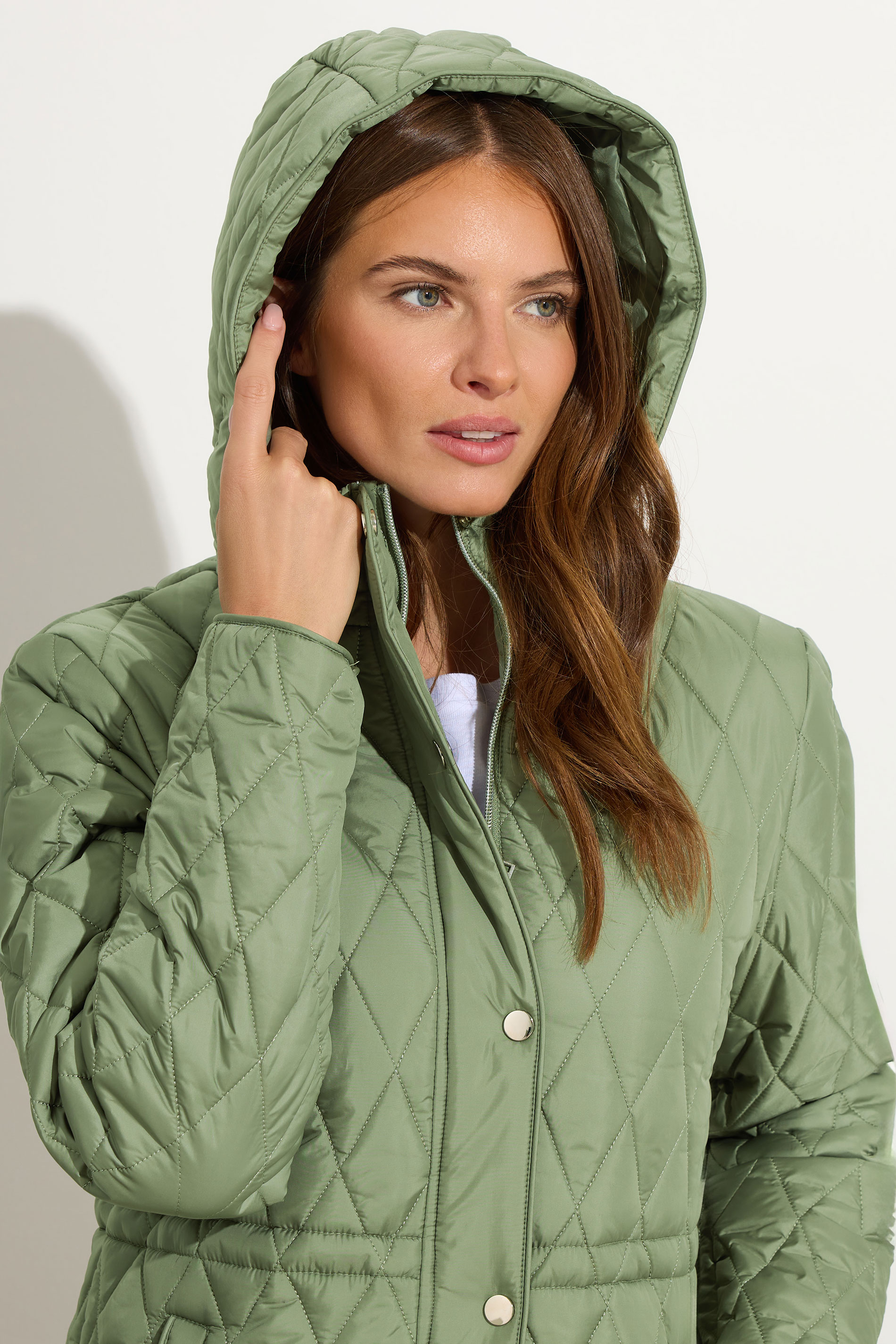 M&Co Sage Green Diamond Quilted Jacket | M&Co 7