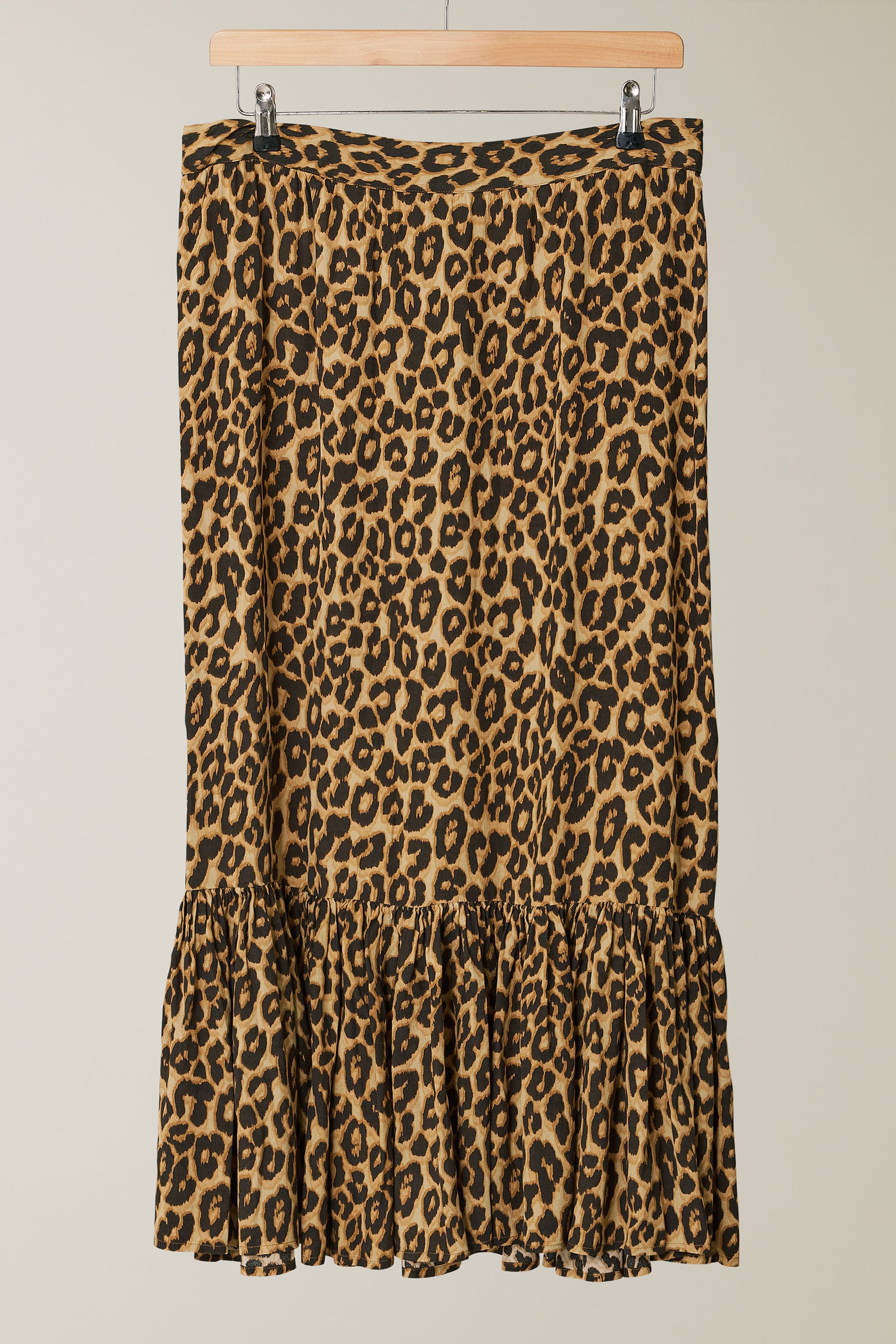 EVANS Plus Size Brown Leopard Print Maxi Skirt | Evans 5