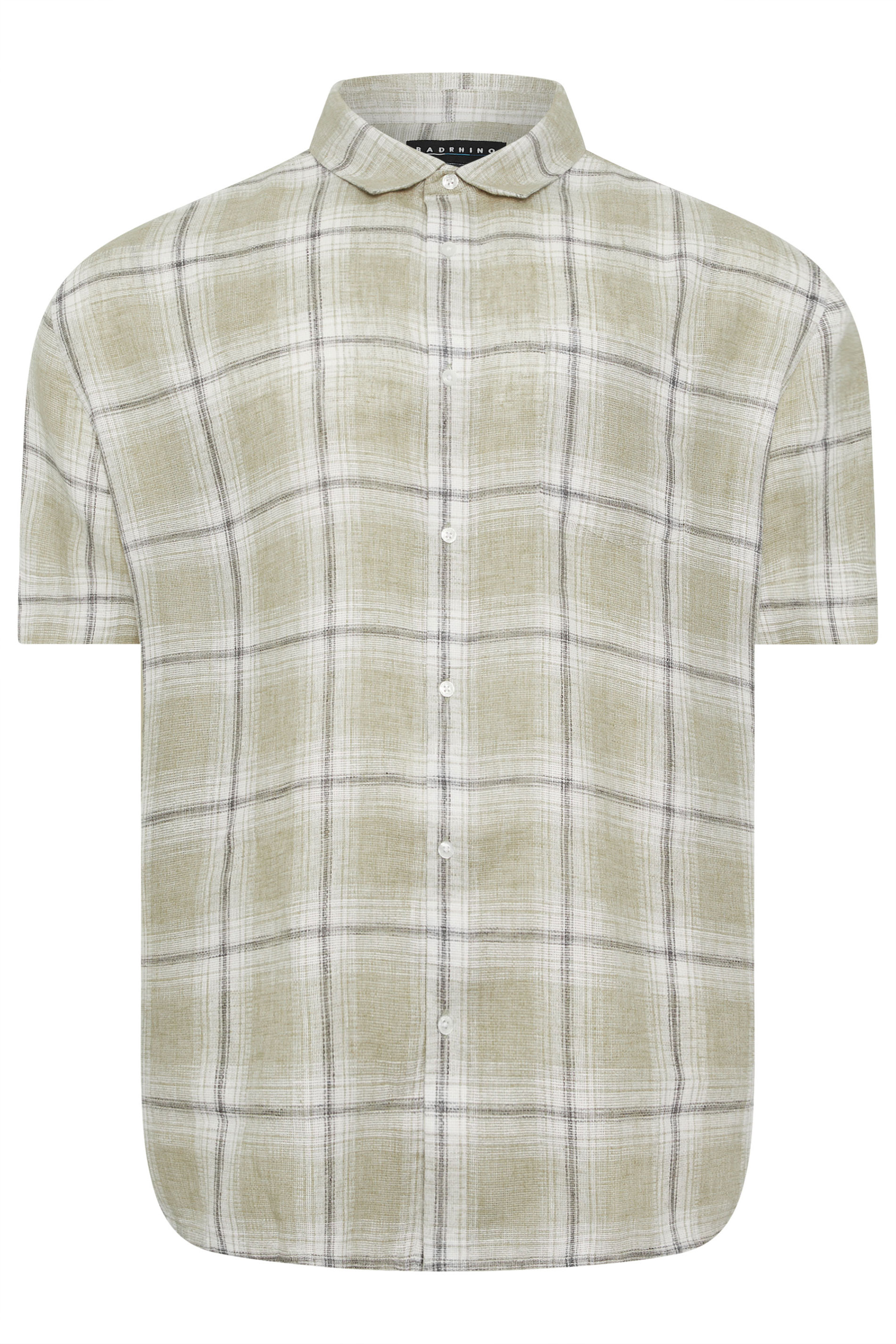 BadRhino Big & Tall Green Textured Check Print Shirt | BadRhino 6