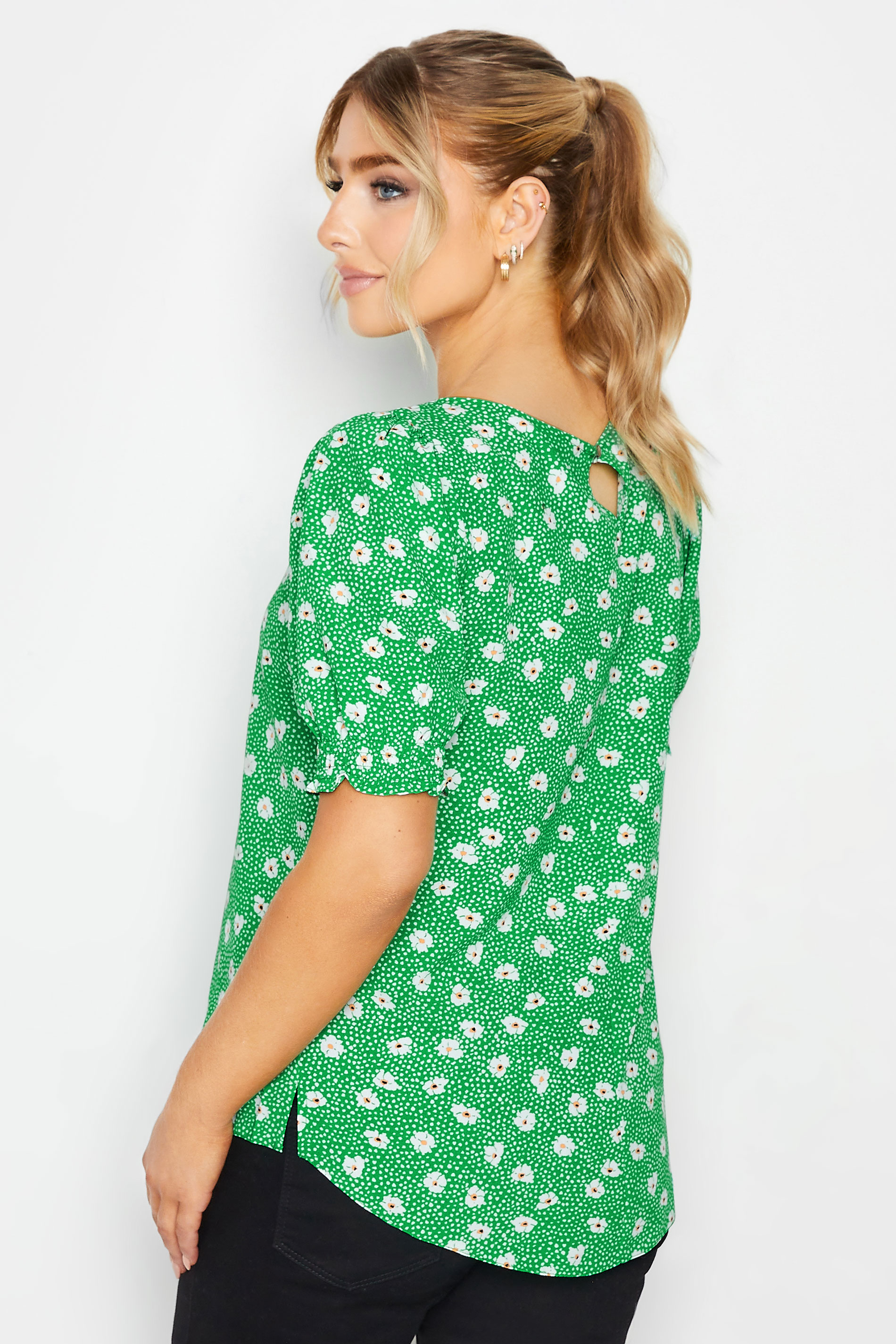 M&Co Green Daisy Print Blouse | M&Co 3
