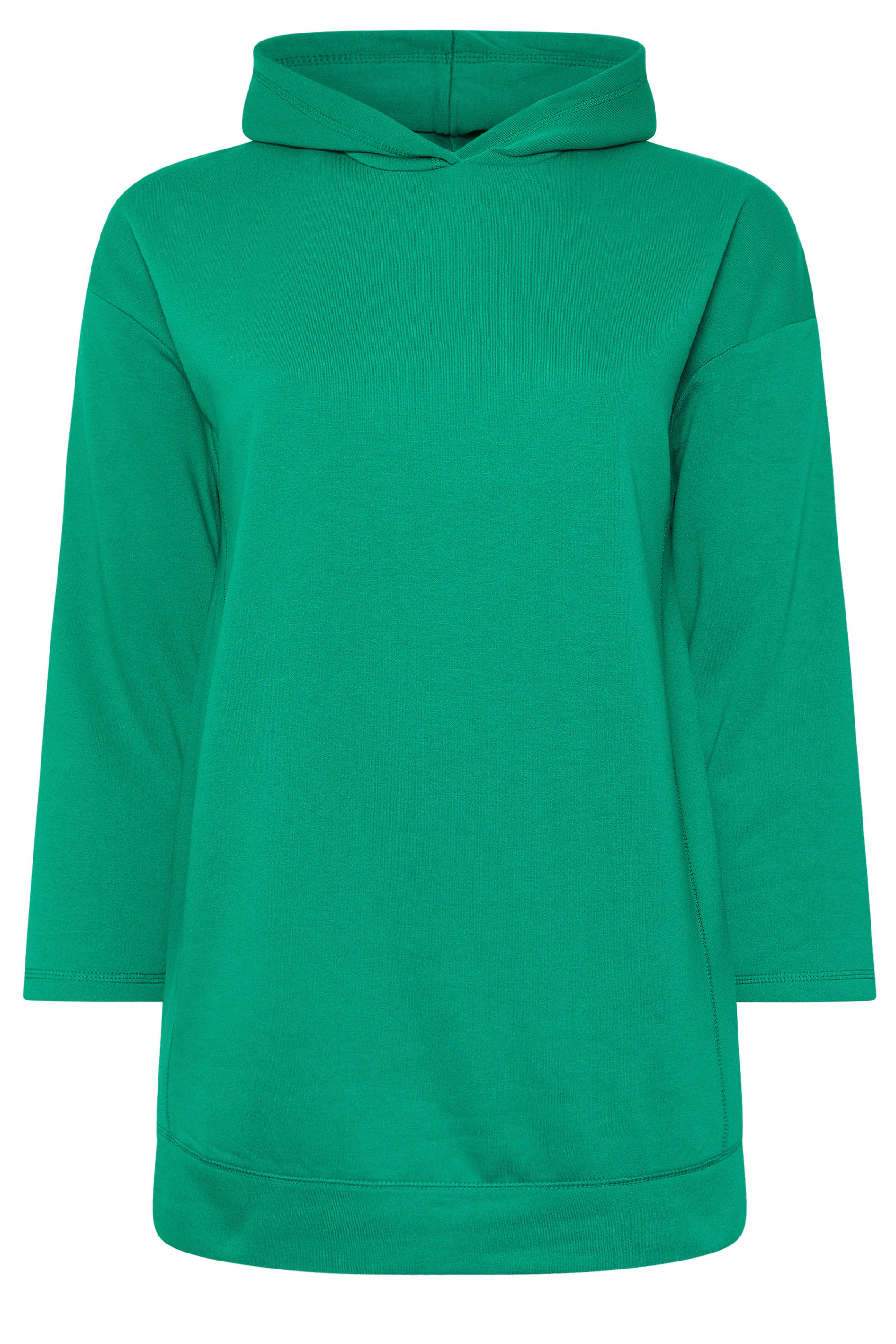 YOURS Plus Size Green Seam Detail Hoodie | Yours Clothing 5