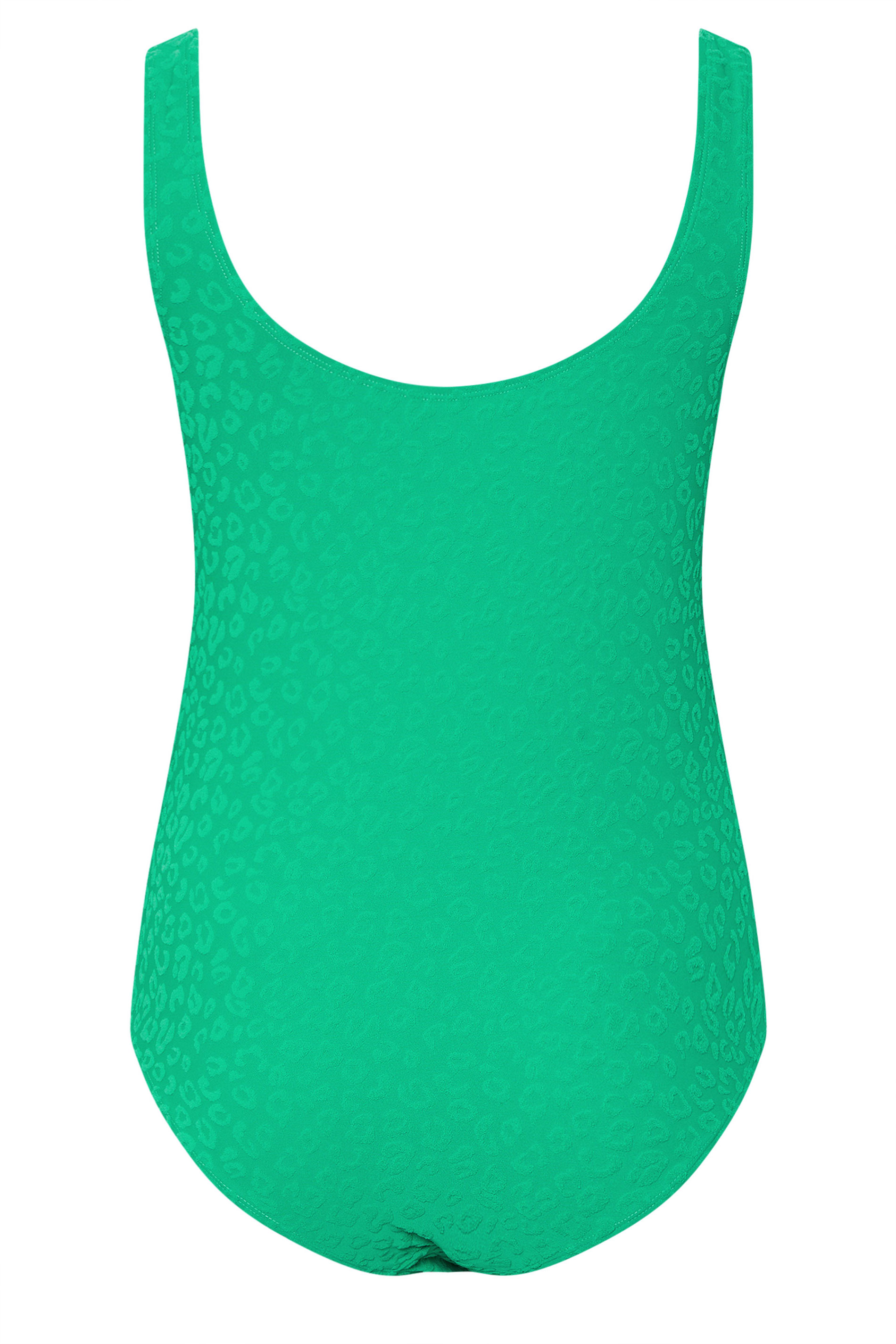 YOURS Plus Size Green Towelling Embossed Animal Swimsuit | Yours Clothing 8
