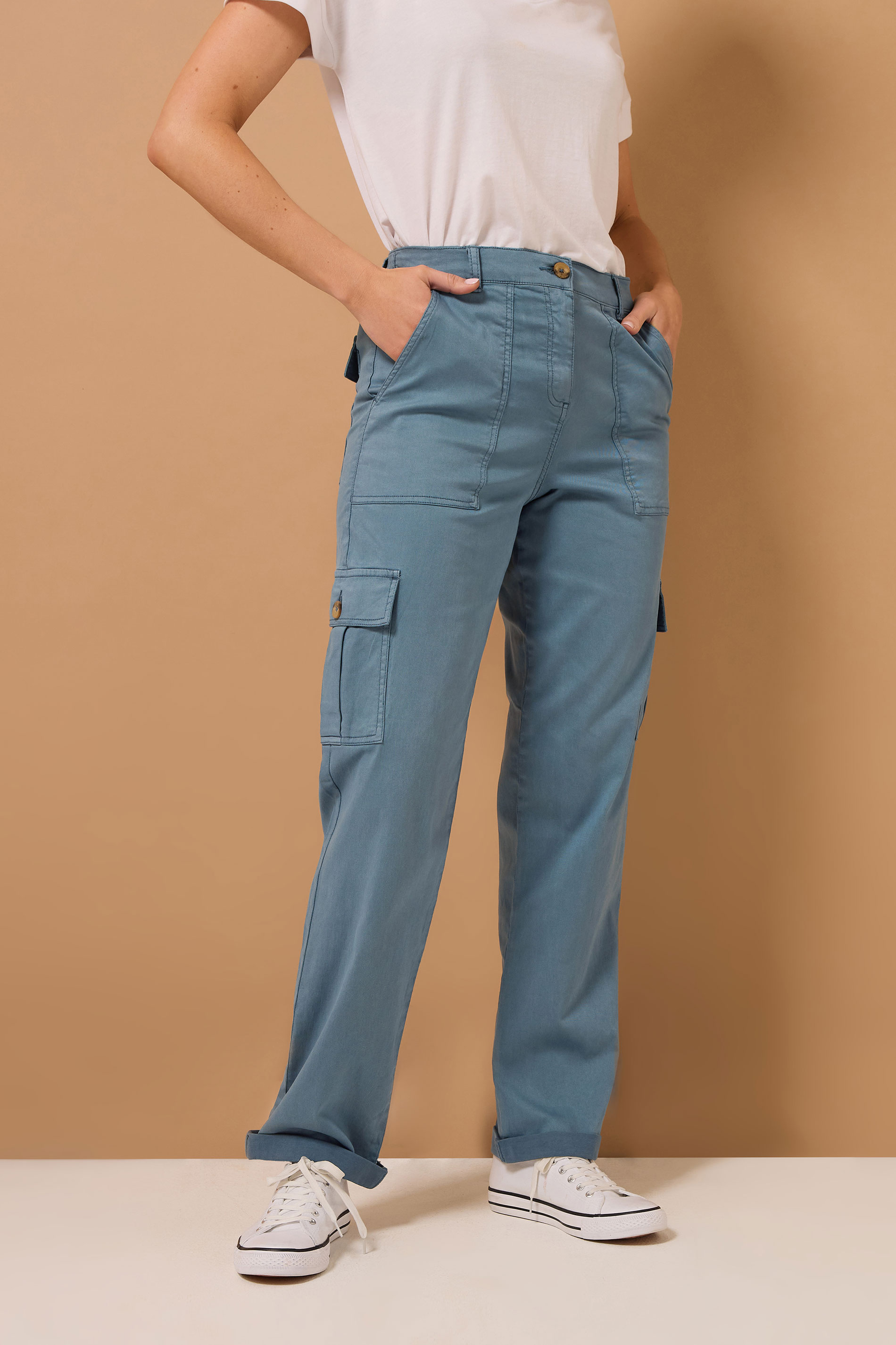 LTS MADE FOR GOOD Tall Blue Cargo Chino Jeans | Long Tall Sally 2