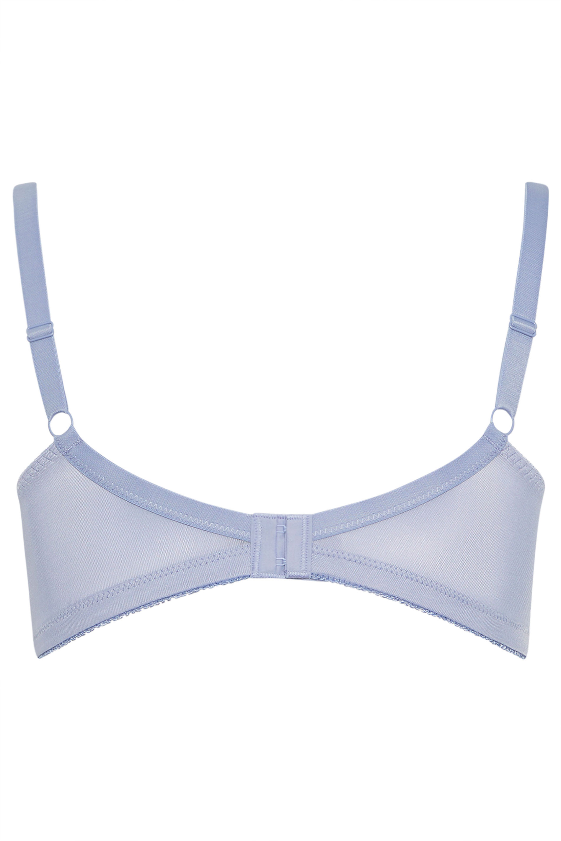 YOURS Plus Size Blue Hi Shine Lace Non-Padded Non-Wired Full Cup Bra | Yours Clothing 6